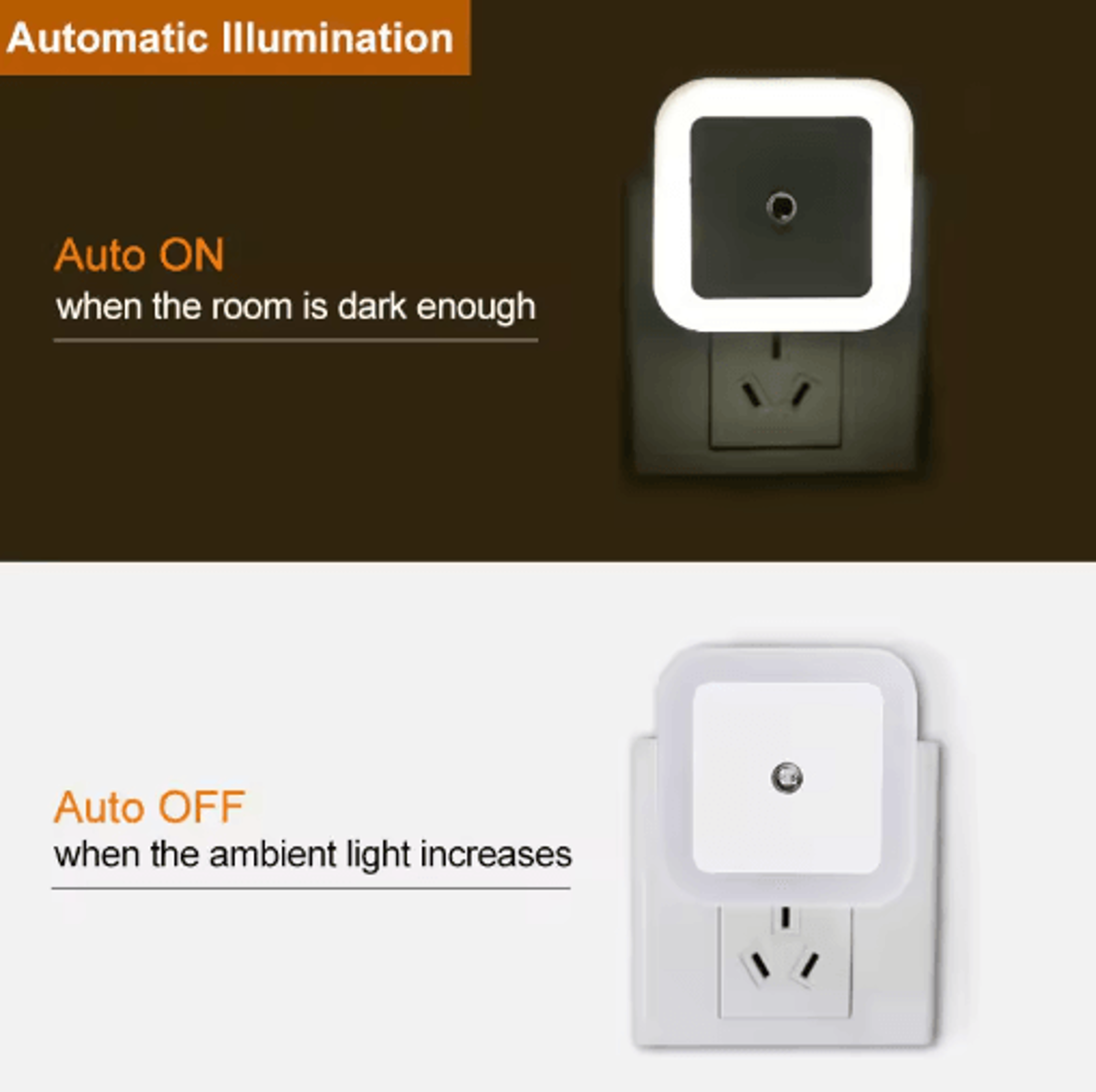 Mini PlugIn LED Night Light With Auto Sensor  Soft Night Lamp For Bedroom Hallway  Kids Room 10