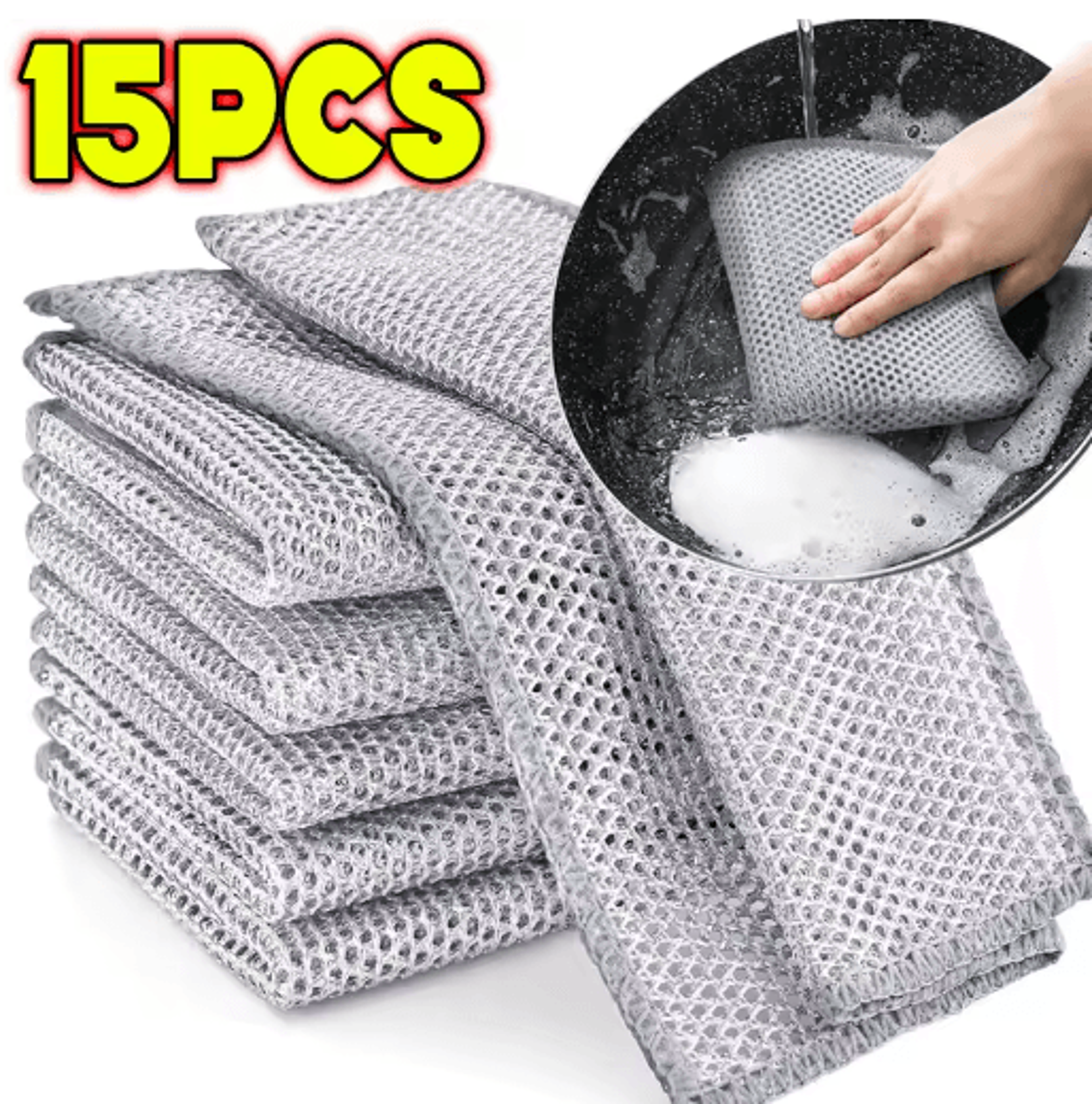 Magic DoubleSided Wire Dishwashing Cloth  Reusable Thickened Cleaning Rag For Kitchen  Household 4