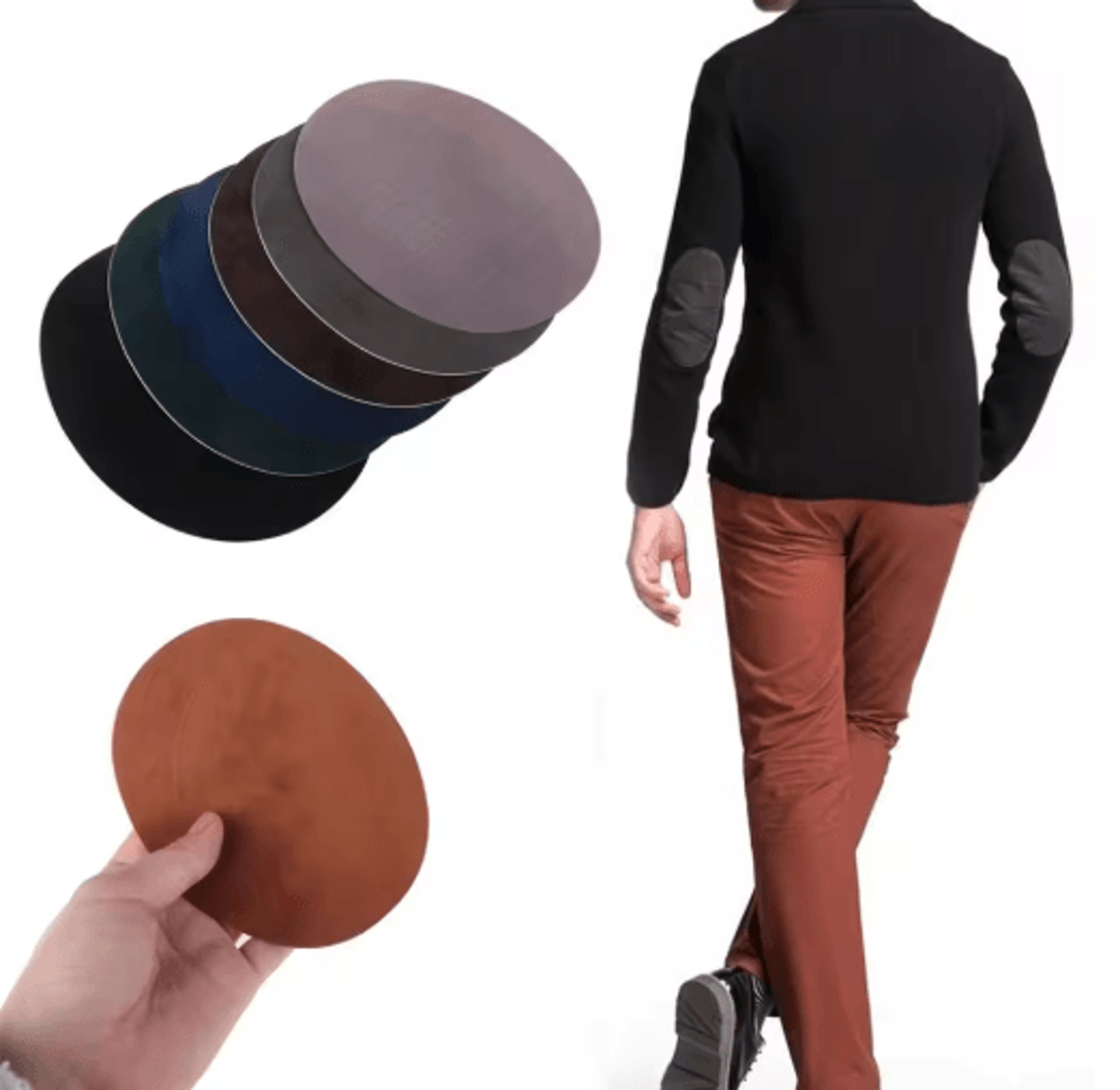 Oval Suede IronOn Fabric Patches  Decorative Elbow  Knee Repair Patches For Clothing 17