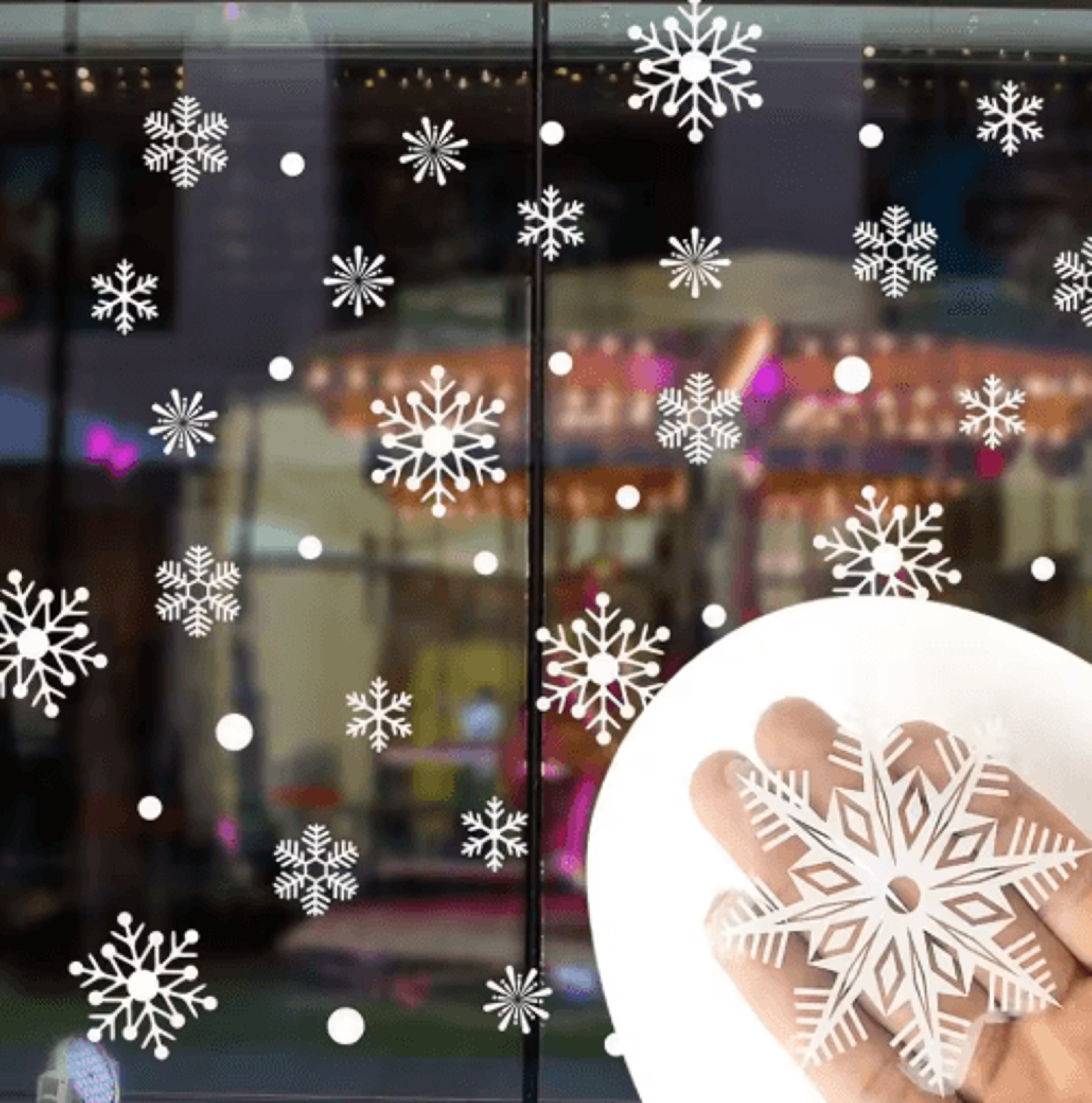 30Piece Christmas Snowflake Window Clings  Reusable Electrostatic PVC Window Decals For Holiday Dec 5