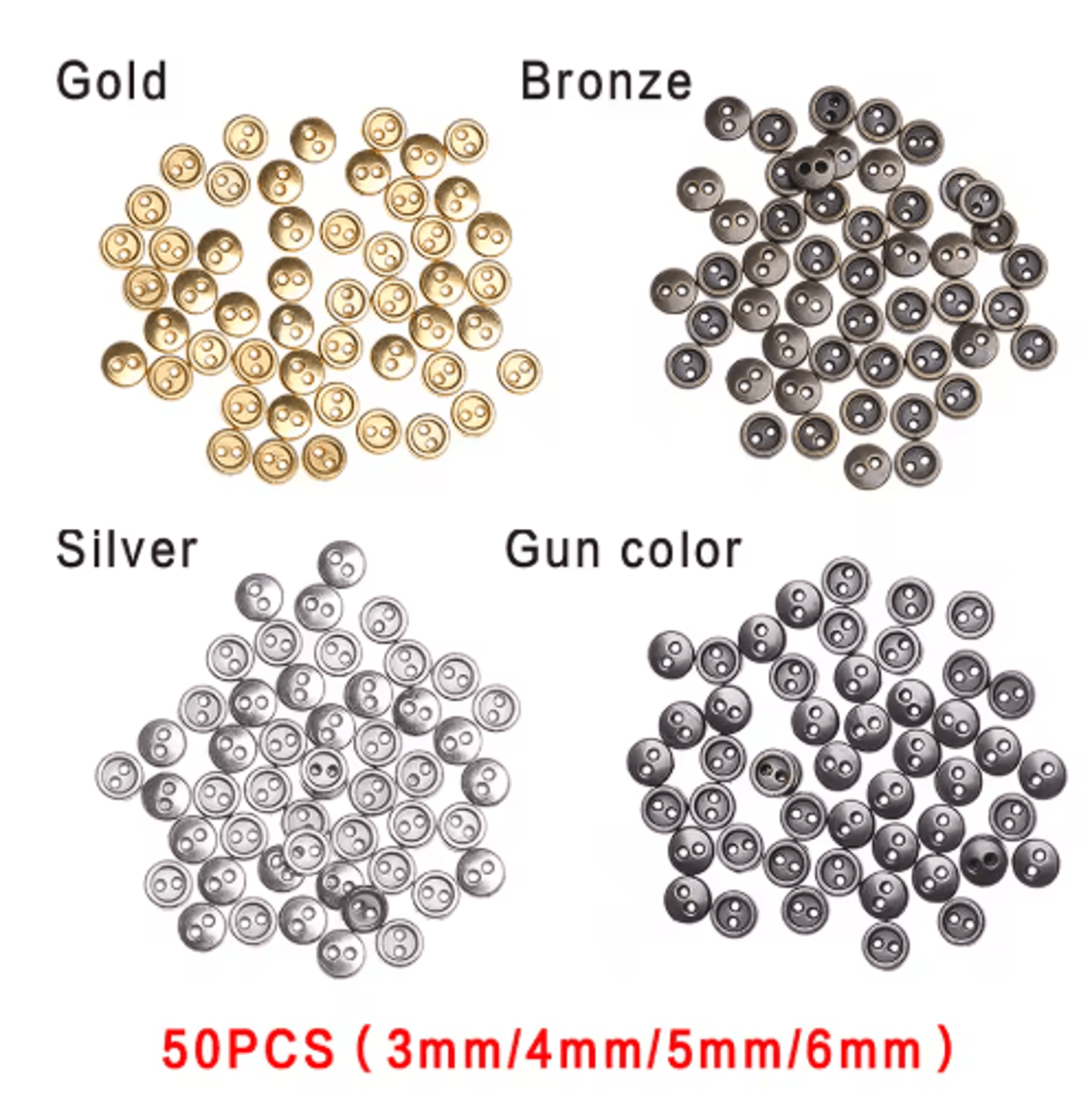 50Piece Mini Metal Buttons  Tiny Sewing Buttons For Blythe Dolls Doll Clothes  Miniature Crafts 5