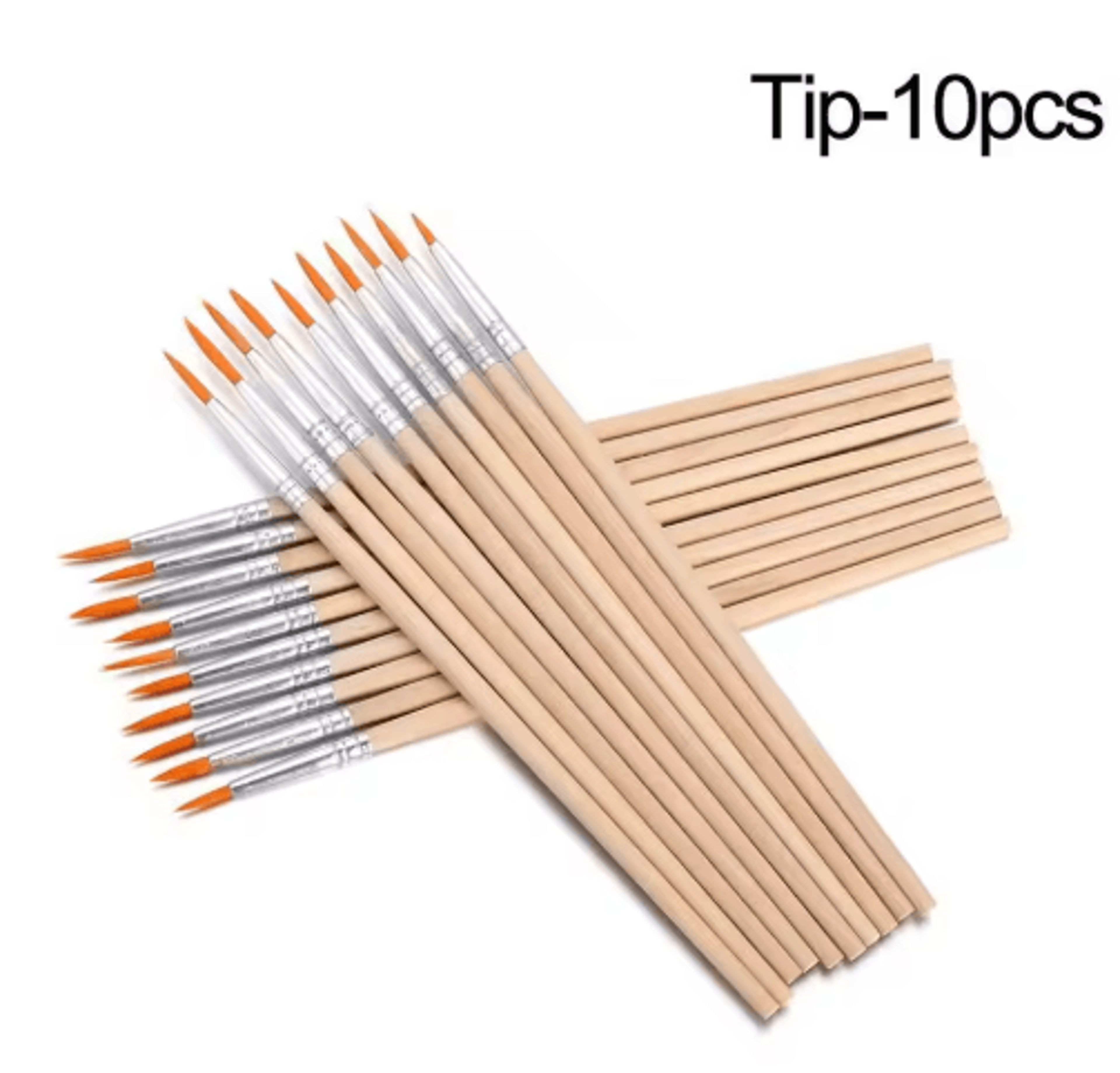 10Piece Fine Detail Paint Brush Set  Wood Handle Brushes For Watercolor Acrylic Oil  Calligraphy 2