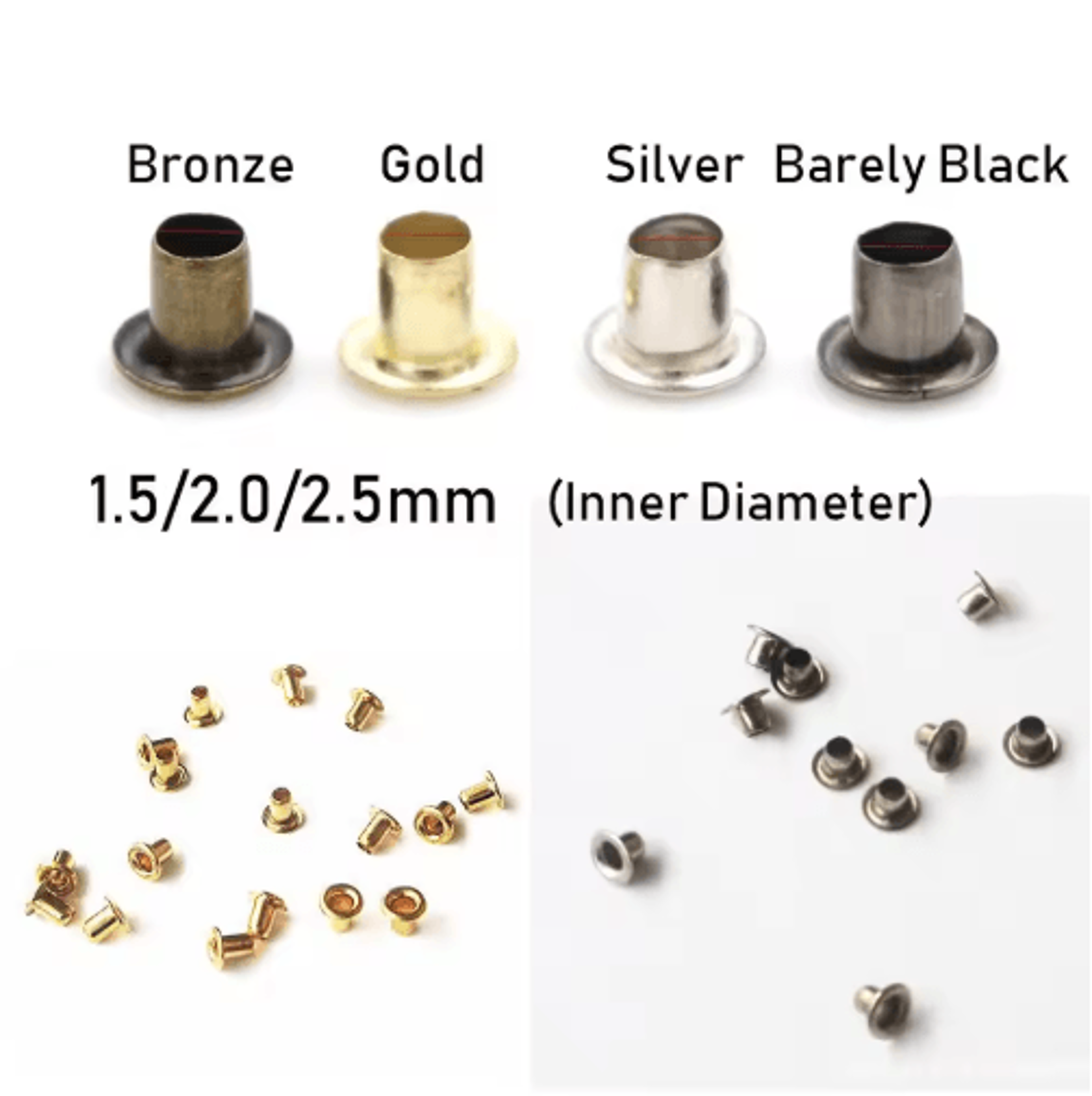 50Piece Mini Metal Eyelets  UltraSmall Eyelet Buttons For Doll Clothes Shoes Bags  Miniature Crafts 13