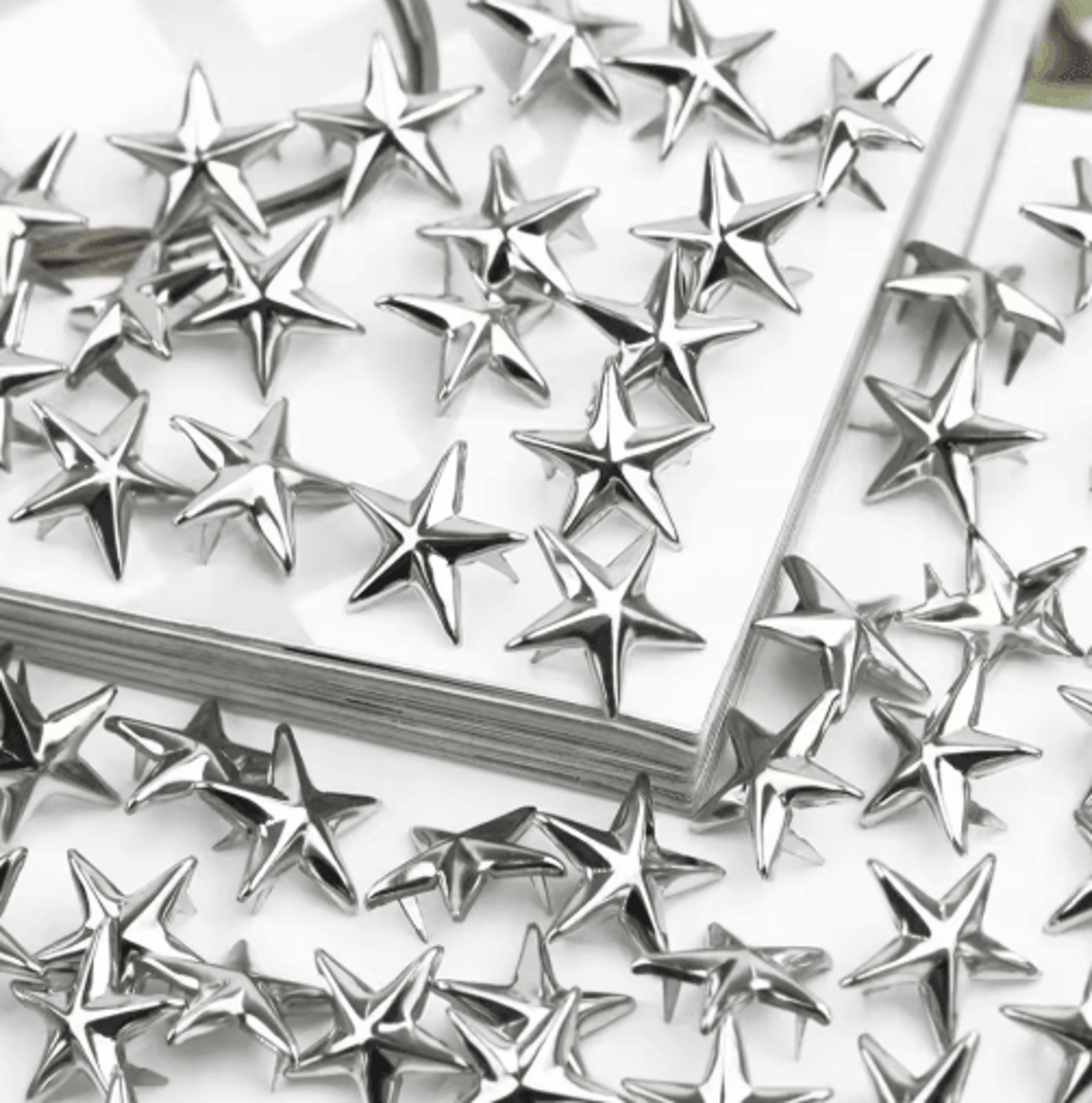 100PCS 15mm Silver Star Rivets  Metal Leather Studs For DIY Crafts Bags  Punk Clothing 1