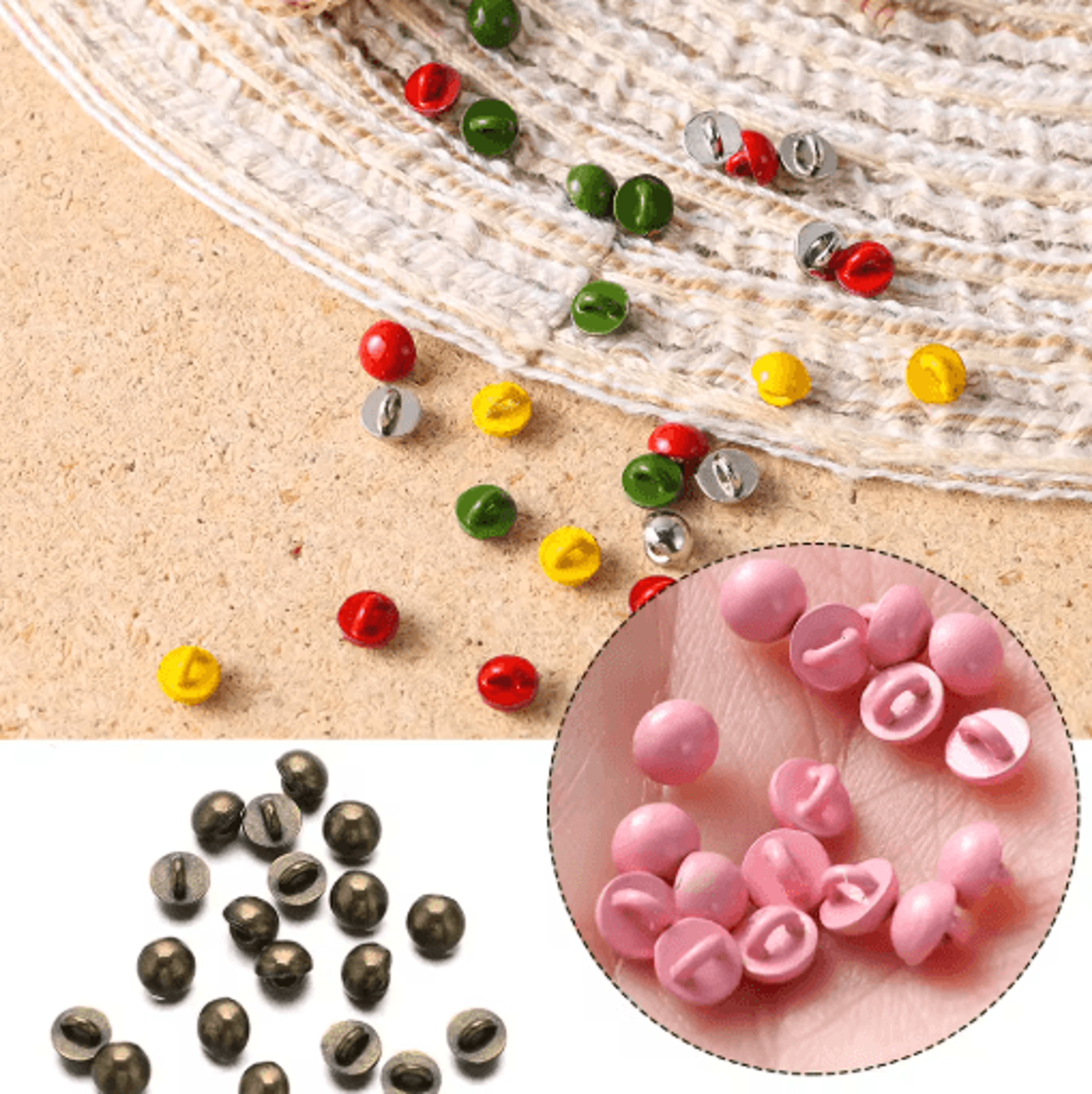 20PCS 4mm Mini Doll Buttons  Tiny Buckles For 16 Doll Clothing Shoes  DIY Crafts 14