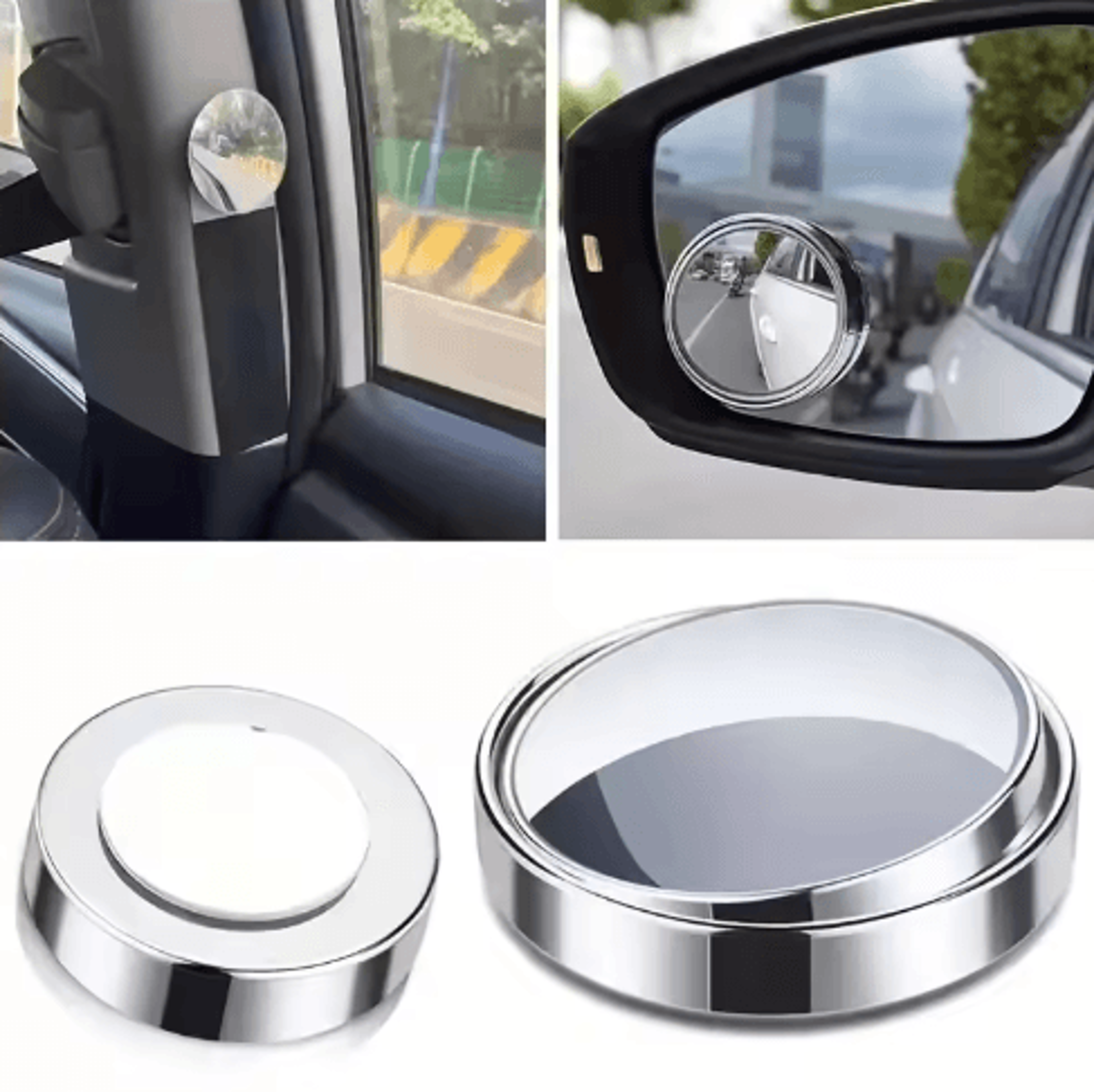4PCS 360 Adjustable Blind Spot Mirrors  WideAngle Convex Rearview Mirrors For Cars  Motorcycles 0