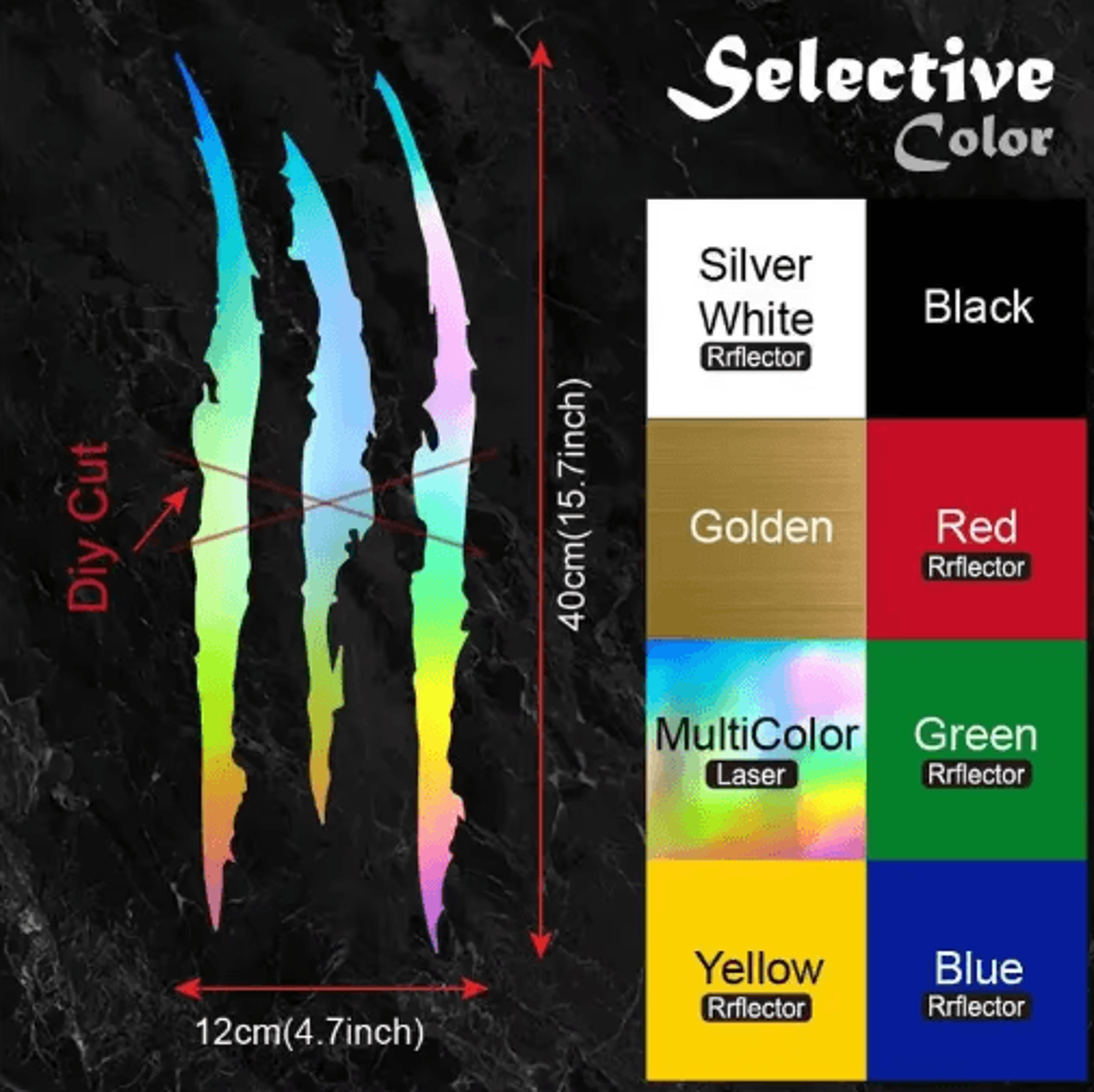 Ghost Claw Reflective Headlight Eyebrow Stickers  Creative Car Headlight  Body Decals 8