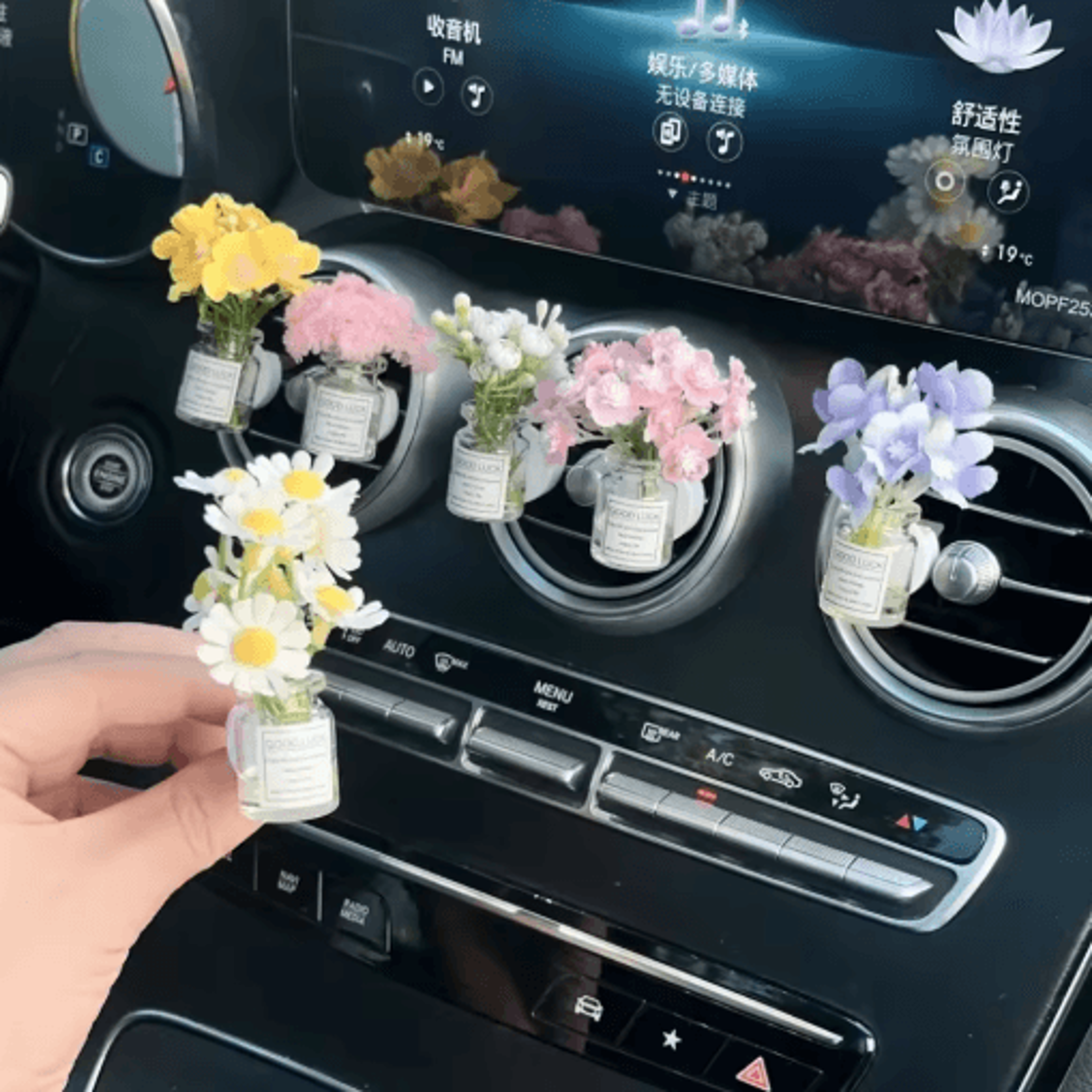 Mini Flower Vase Car Air Vent Diffuser  Aromatherapy Clip  Interior Decoration 8