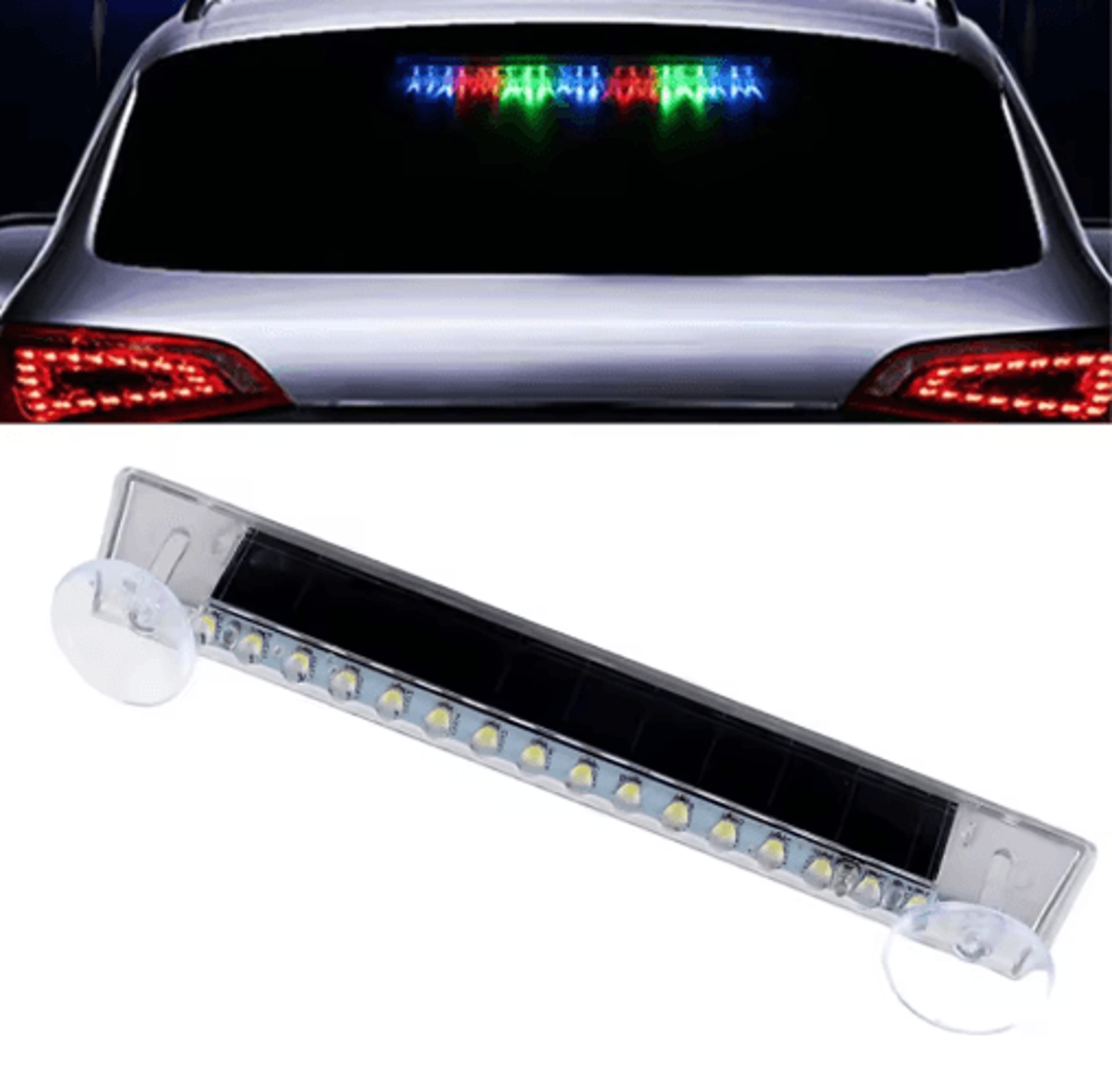 Universal Solar 16LED Car Warning Strobe Light  AntiCollision Security Flash Lamp 8