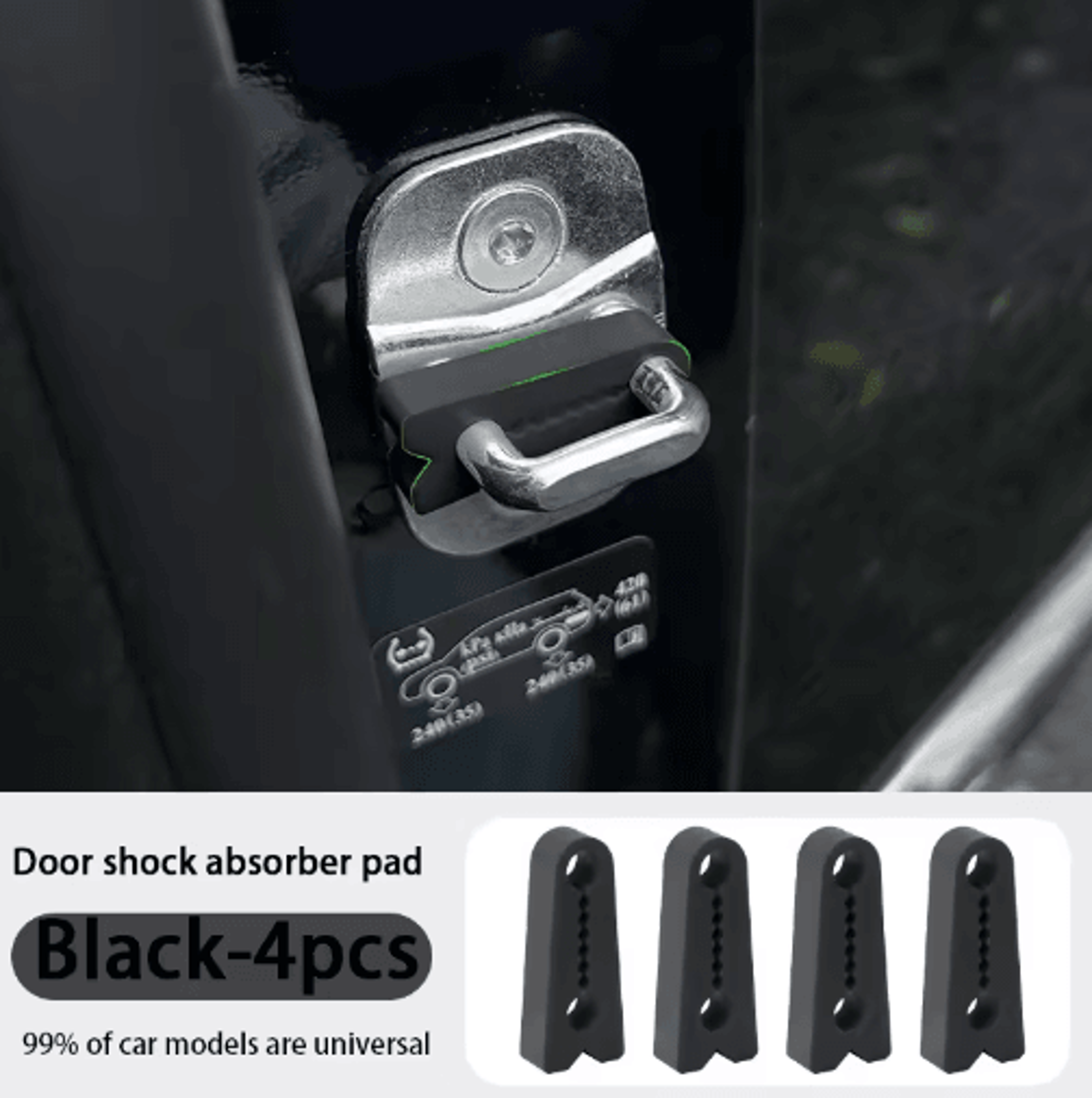 Silicone Car Door Lock Protector  AntiCollision ShockAbsorbing Buffer Pads 3