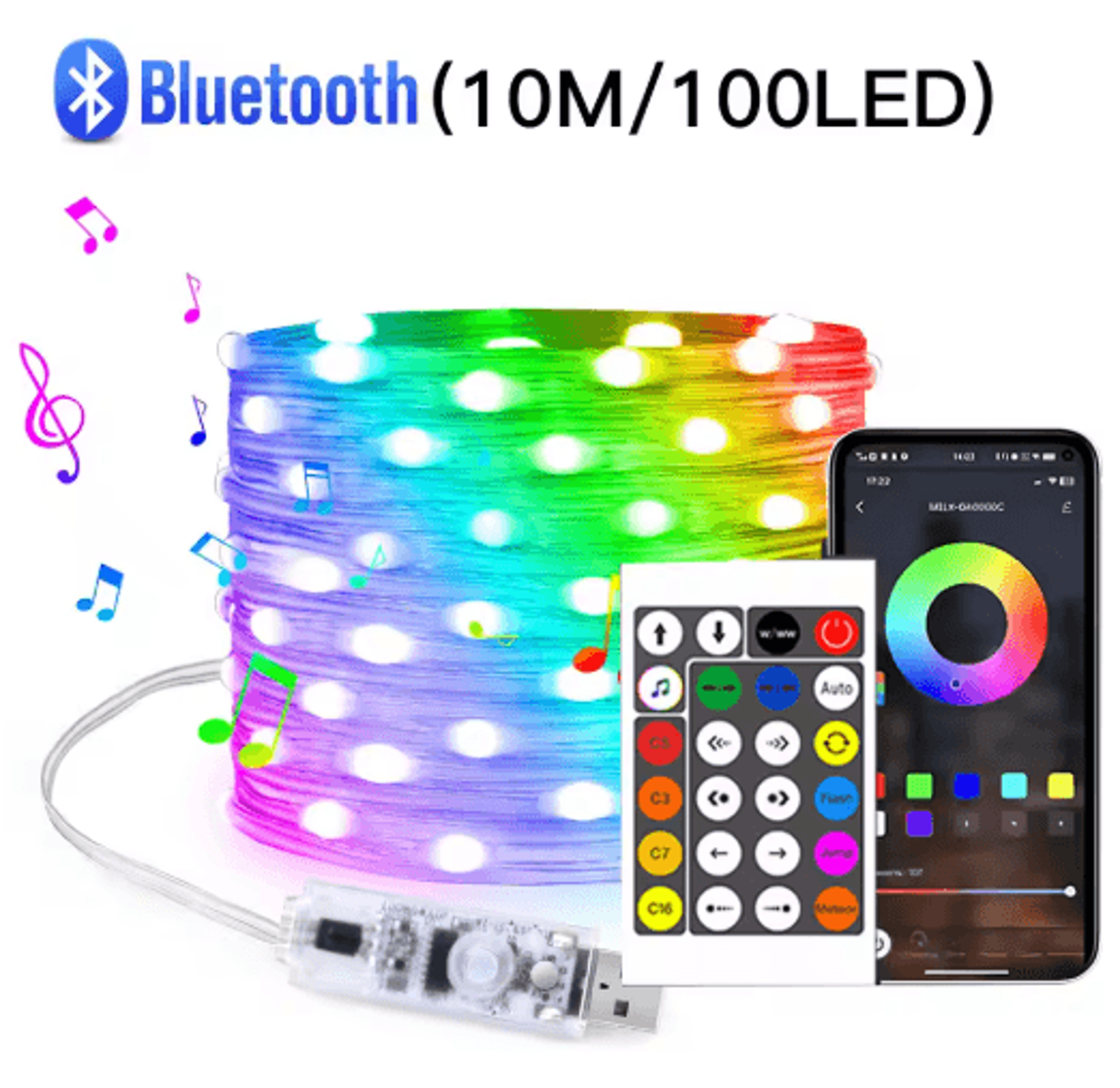 20M RGBIC Bluetooth LED String Lights  USB Music Sync Dream Color Fairy Lights 1
