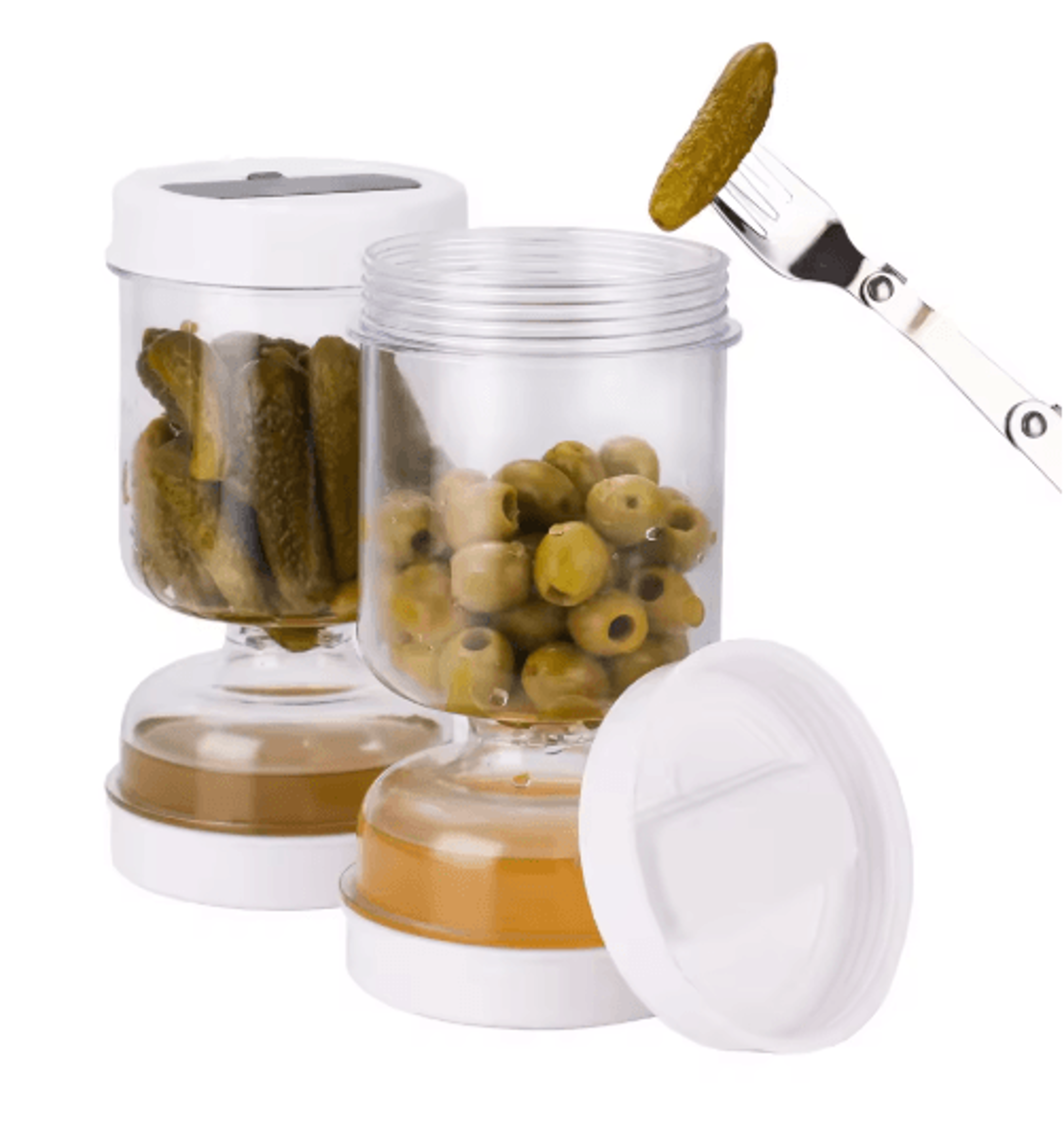 Olive  Pickle Strainer Jar With Flip Design  Airtight Food Storage Container 1