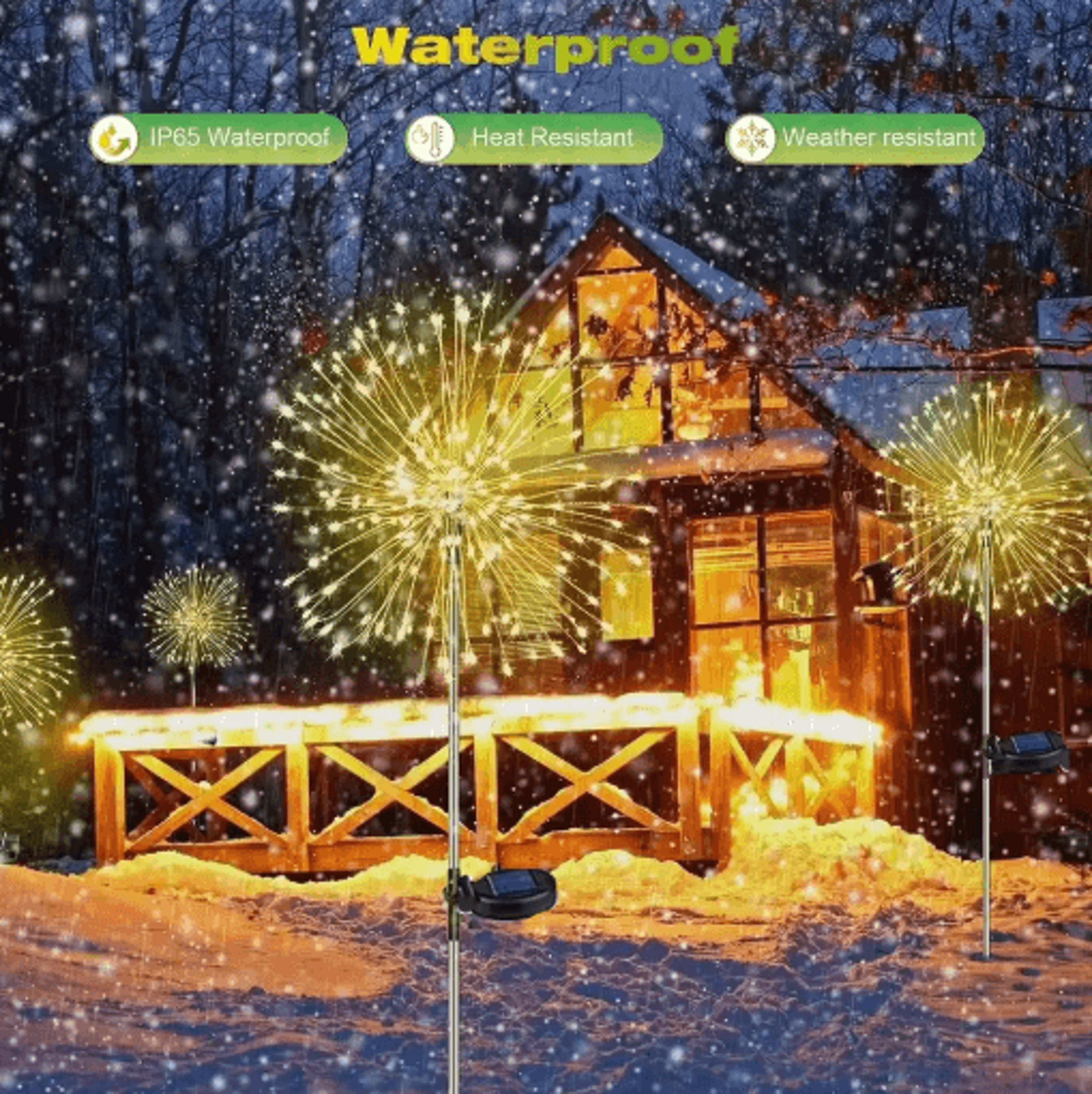 Outdoor Solar Firework Lights  Waterproof LED Dandelion Garden  Landscape Decor 2