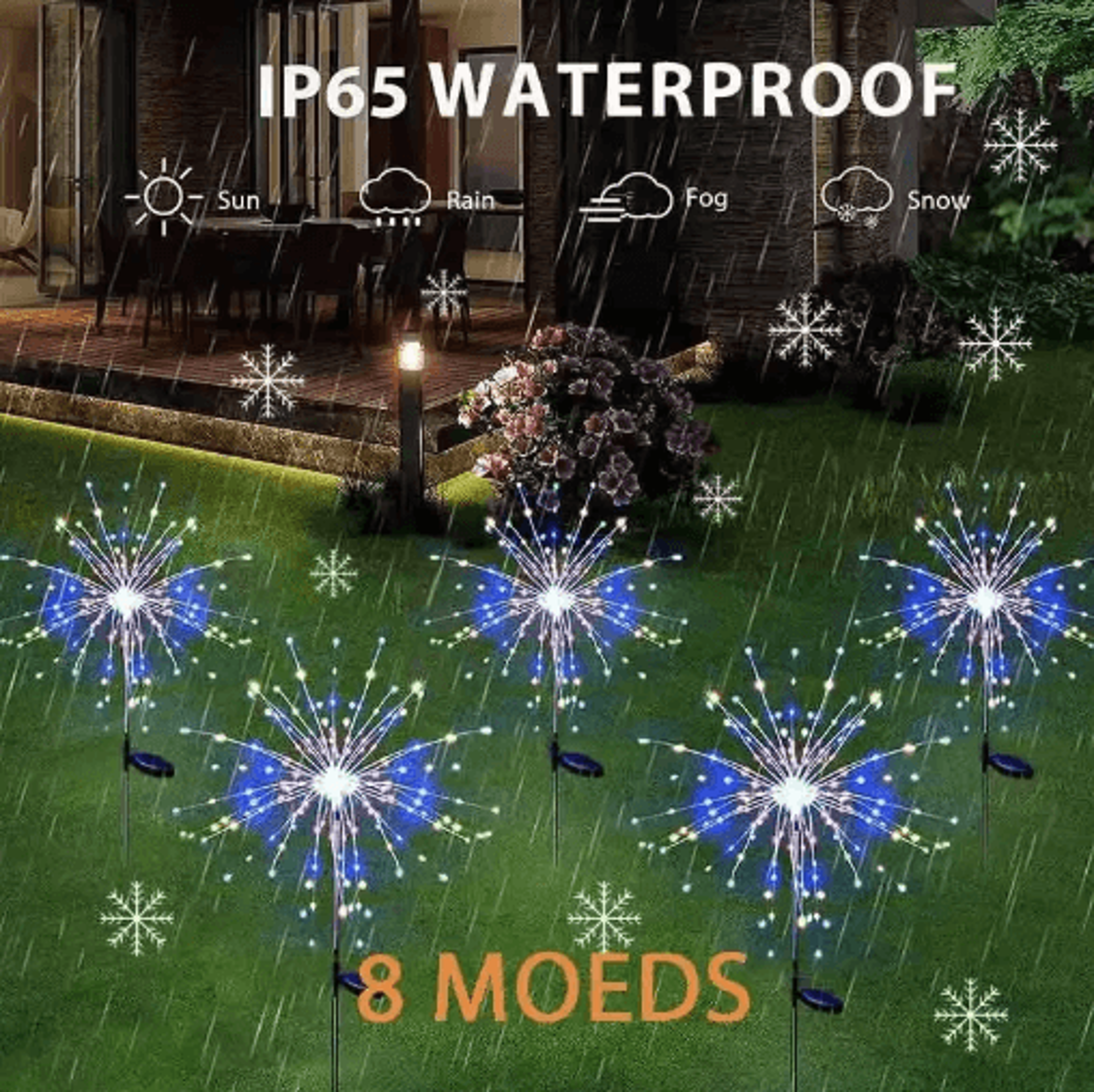 LED Solar Firework Lights  Waterproof Dandelion Garden Lights For Patio  Landscape Decor 0