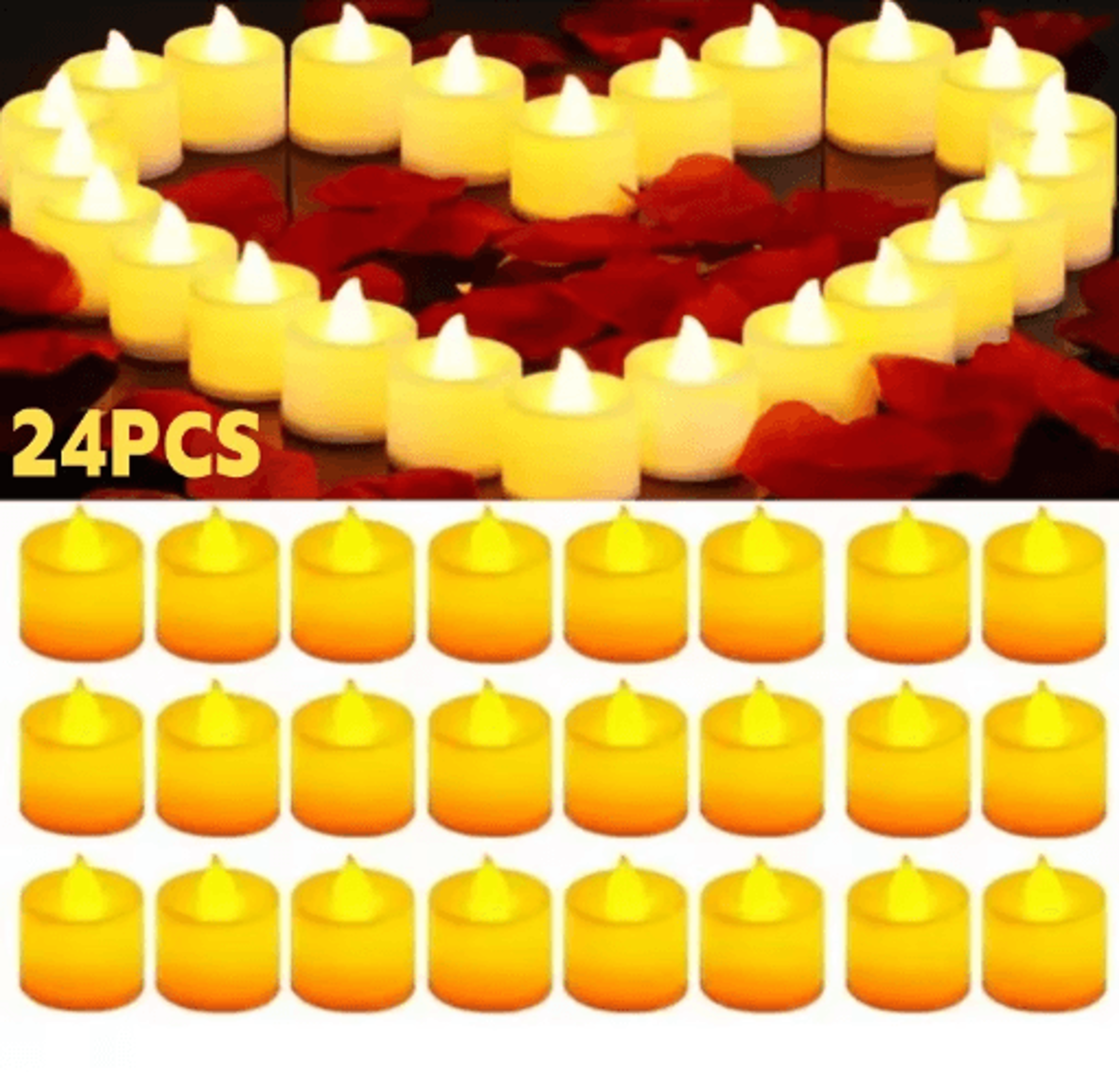 24Piece Flameless LED Tea Lights  Battery Operated Candles With 200 Hours Runtime 0