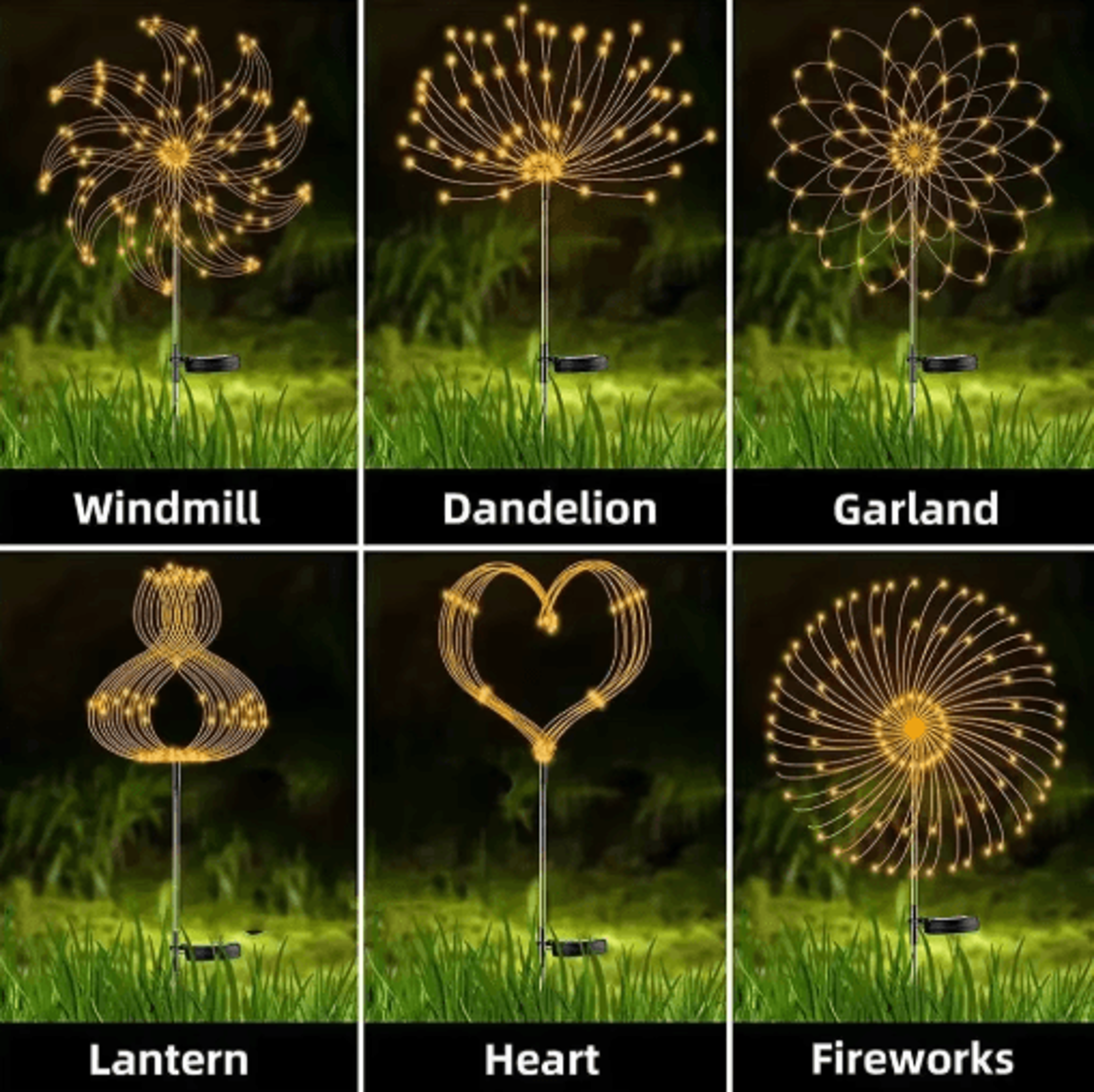 LED Solar Firework Lights Waterproof Dandelion Garden Lights For Outdoor Landscape Decor 5
