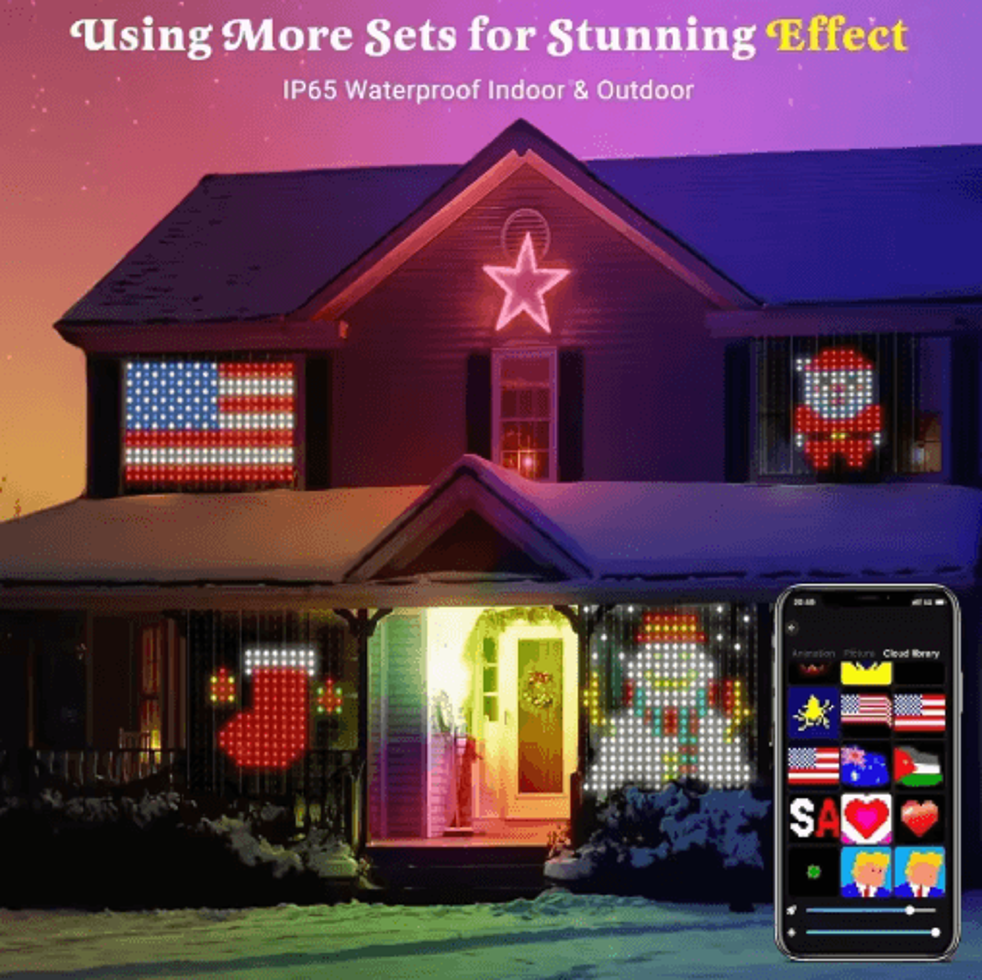 800 LED RGB Smart Curtain Lights With App Control Music Sync  Remote 4