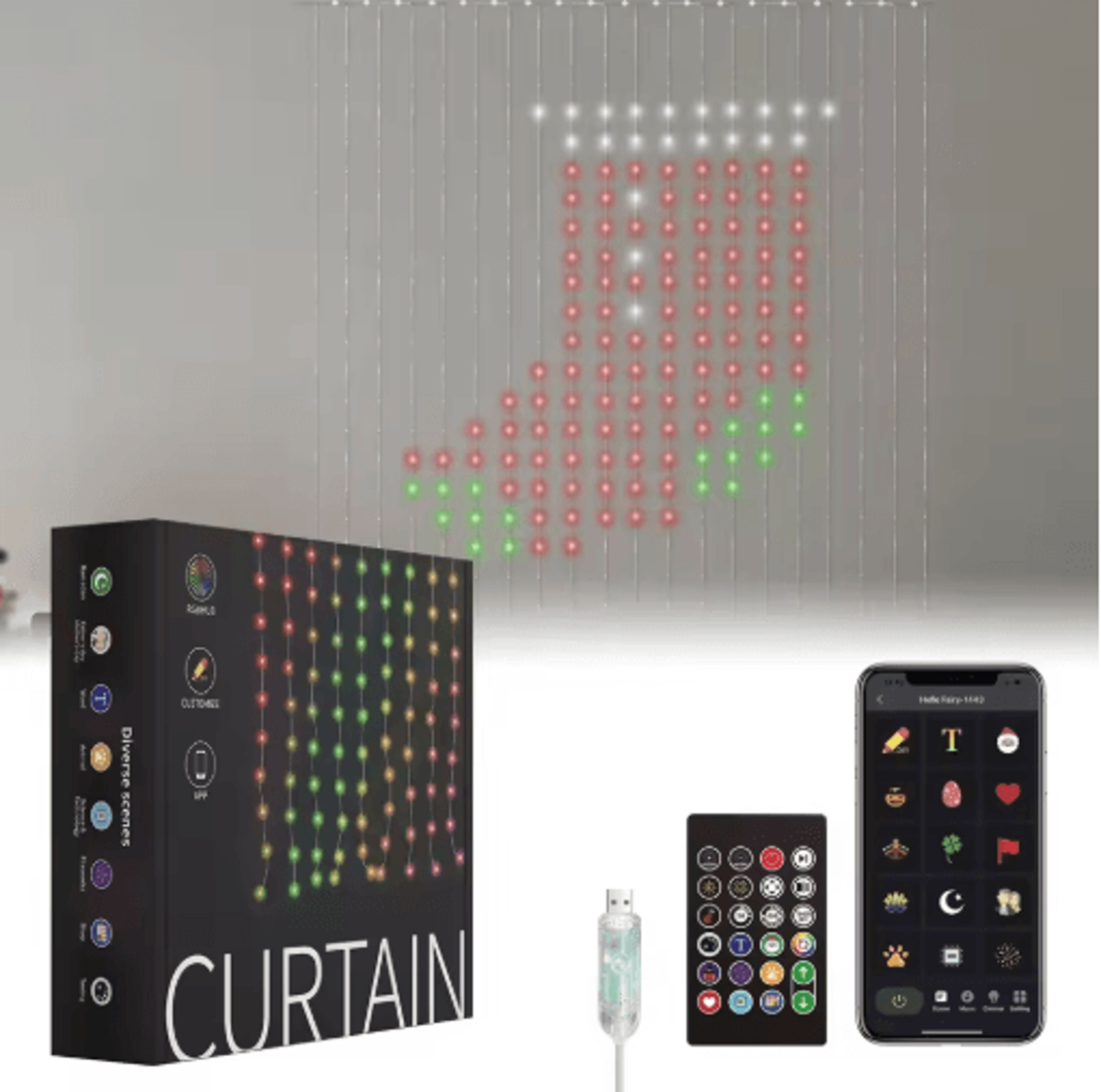 800 LED RGB Smart Curtain Lights With App Control Music Sync  Remote 6