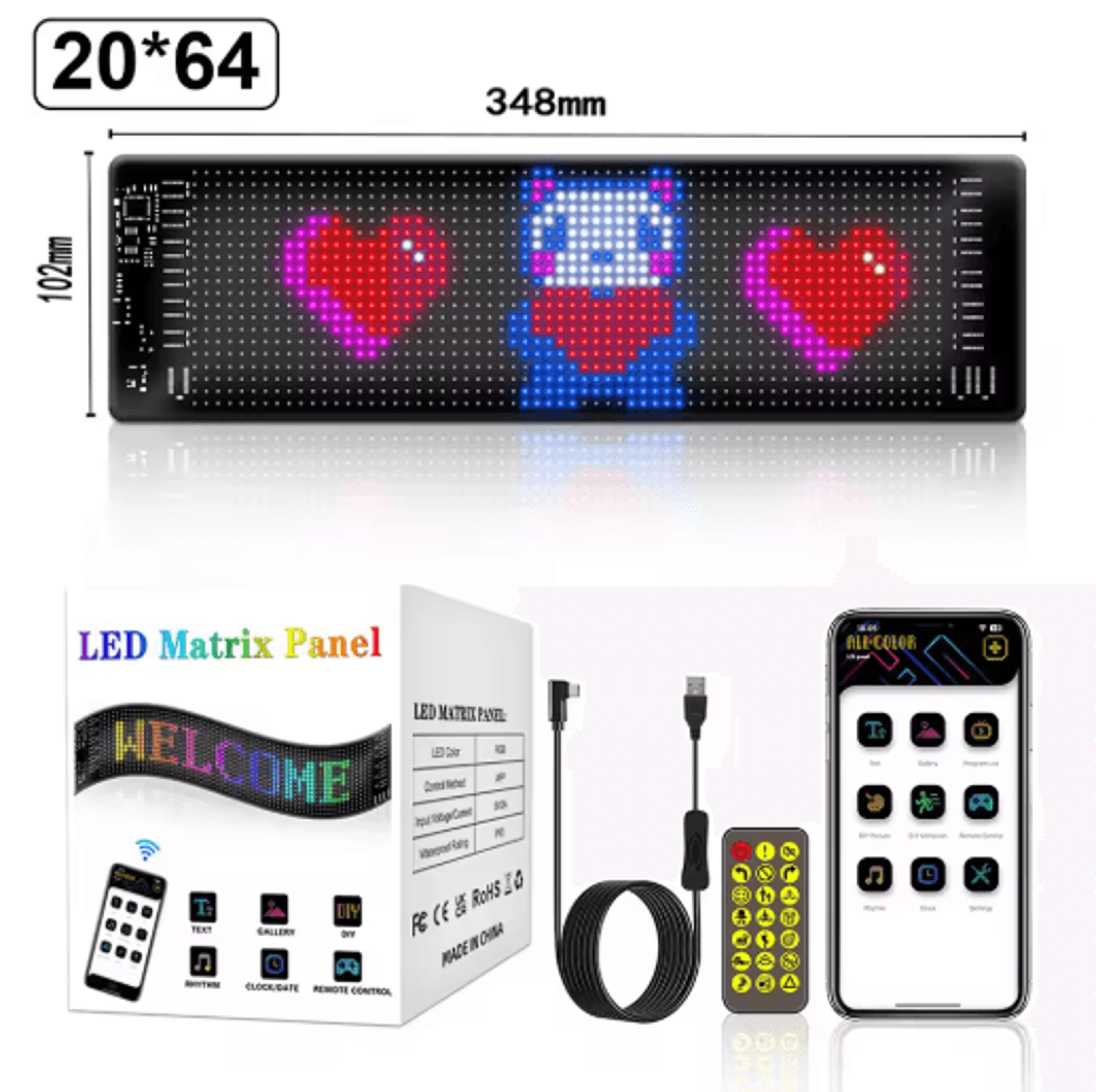 16 X 96 Programmable LED Scrolling Sign With Bluetooth APP Control  Custom Text Display 3