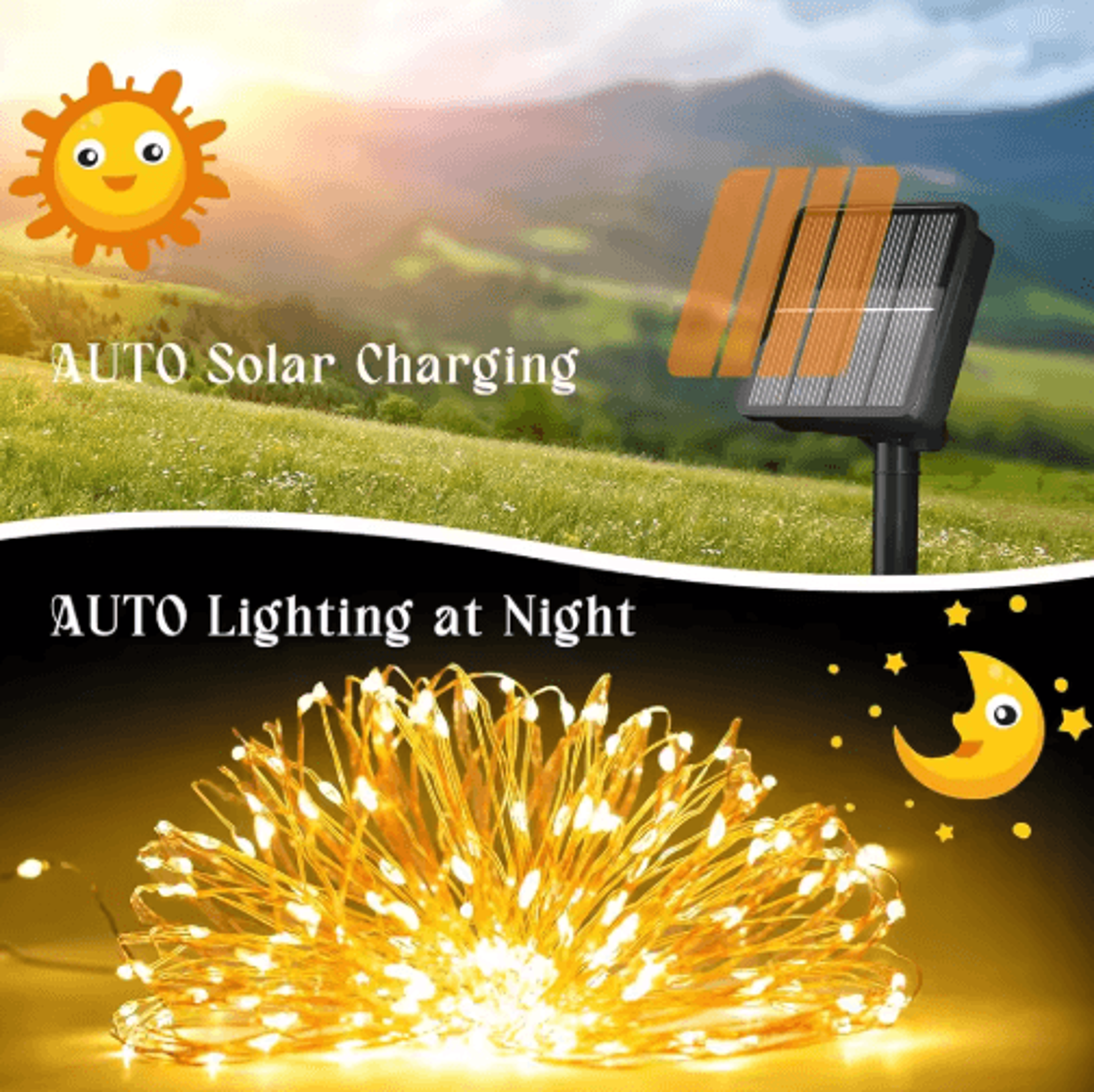 100 LED Solar Fairy Lights Waterproof Copper Wire String Lights With 8 Lighting Modes 0