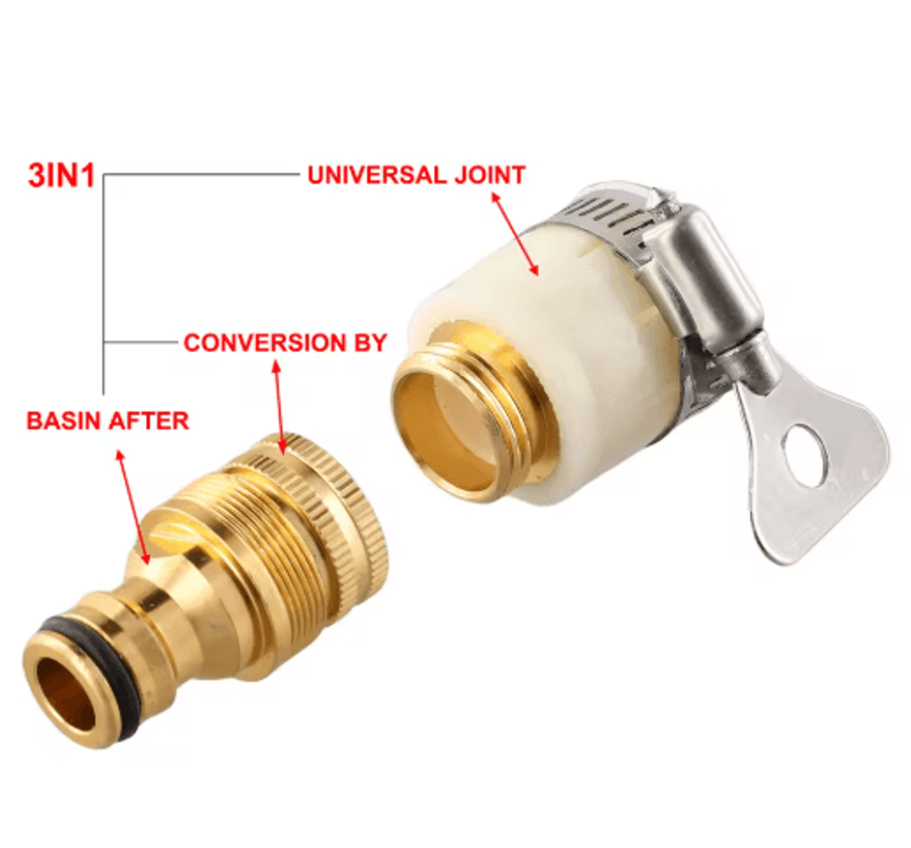 Universal Hose Tap Adapter 1523mm Faucet Connector For Garden Water Hoses 1