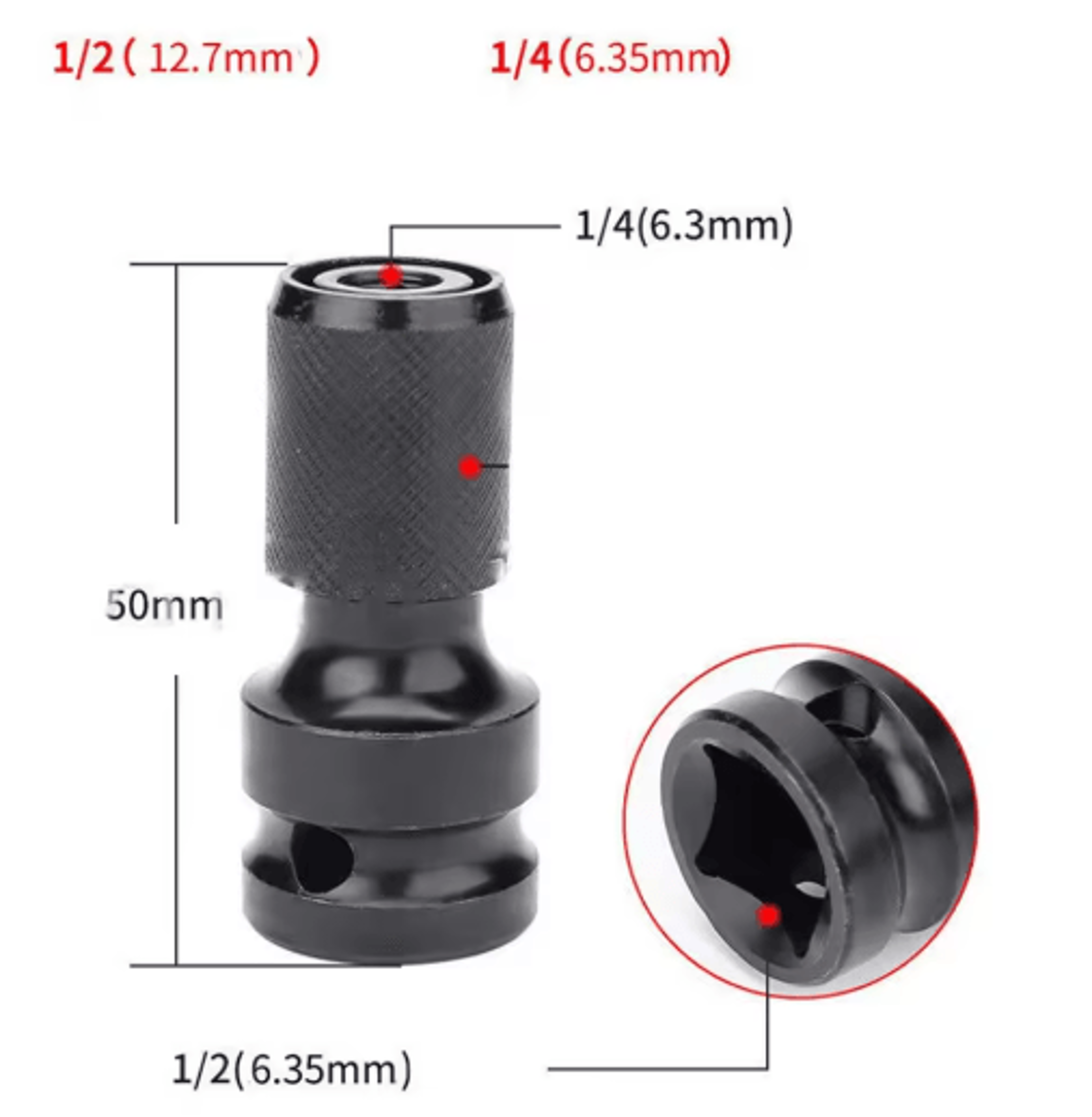 12 Drive To 14 Hex Drill Chuck Adapter  Quick Load Socket Adapter For Impact Drivers  Power Tools 1