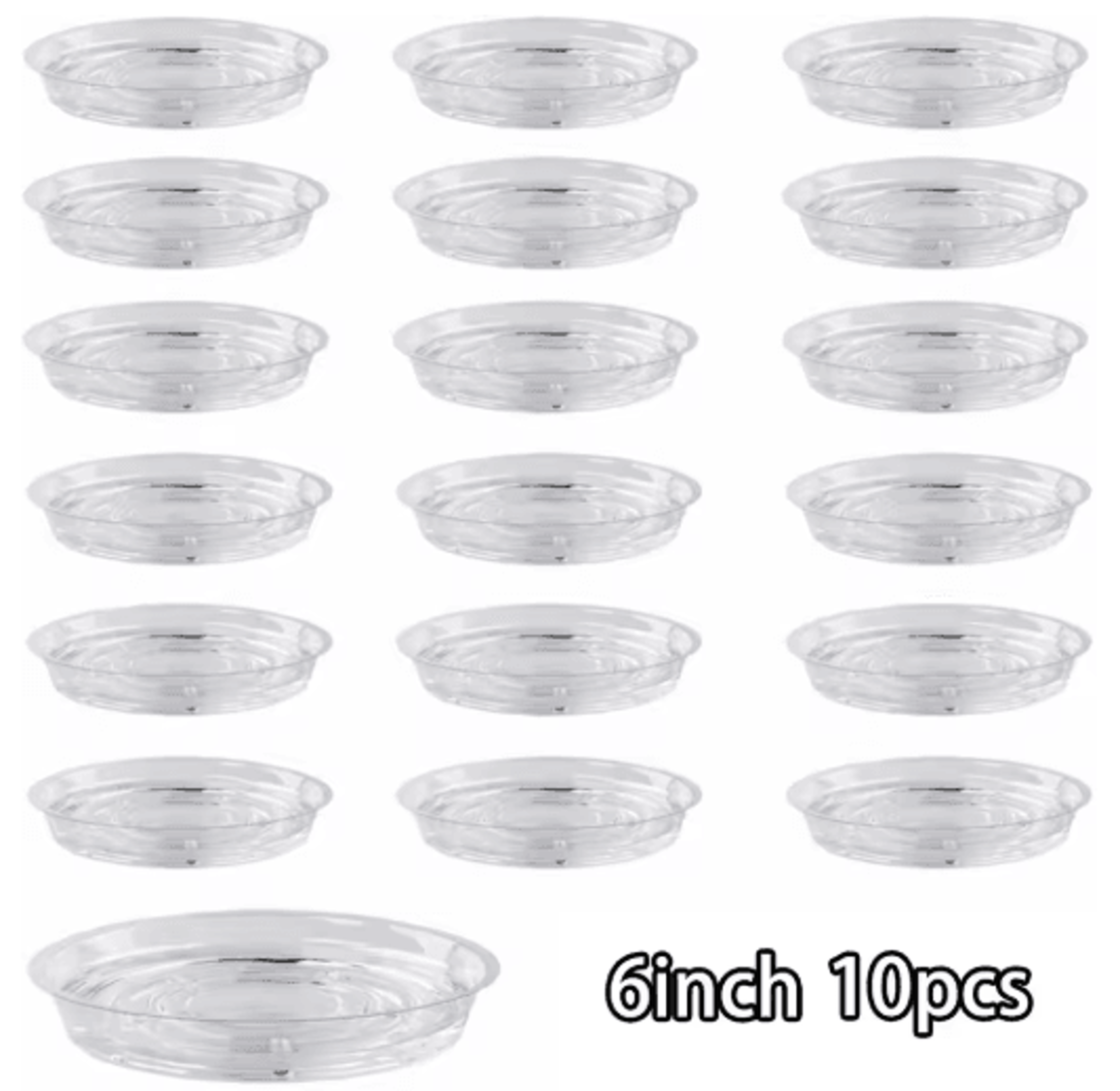10PCS Clear Plastic Plant Saucers  Round Drip Trays For Flower Pots Seedlings  Home Organization 3