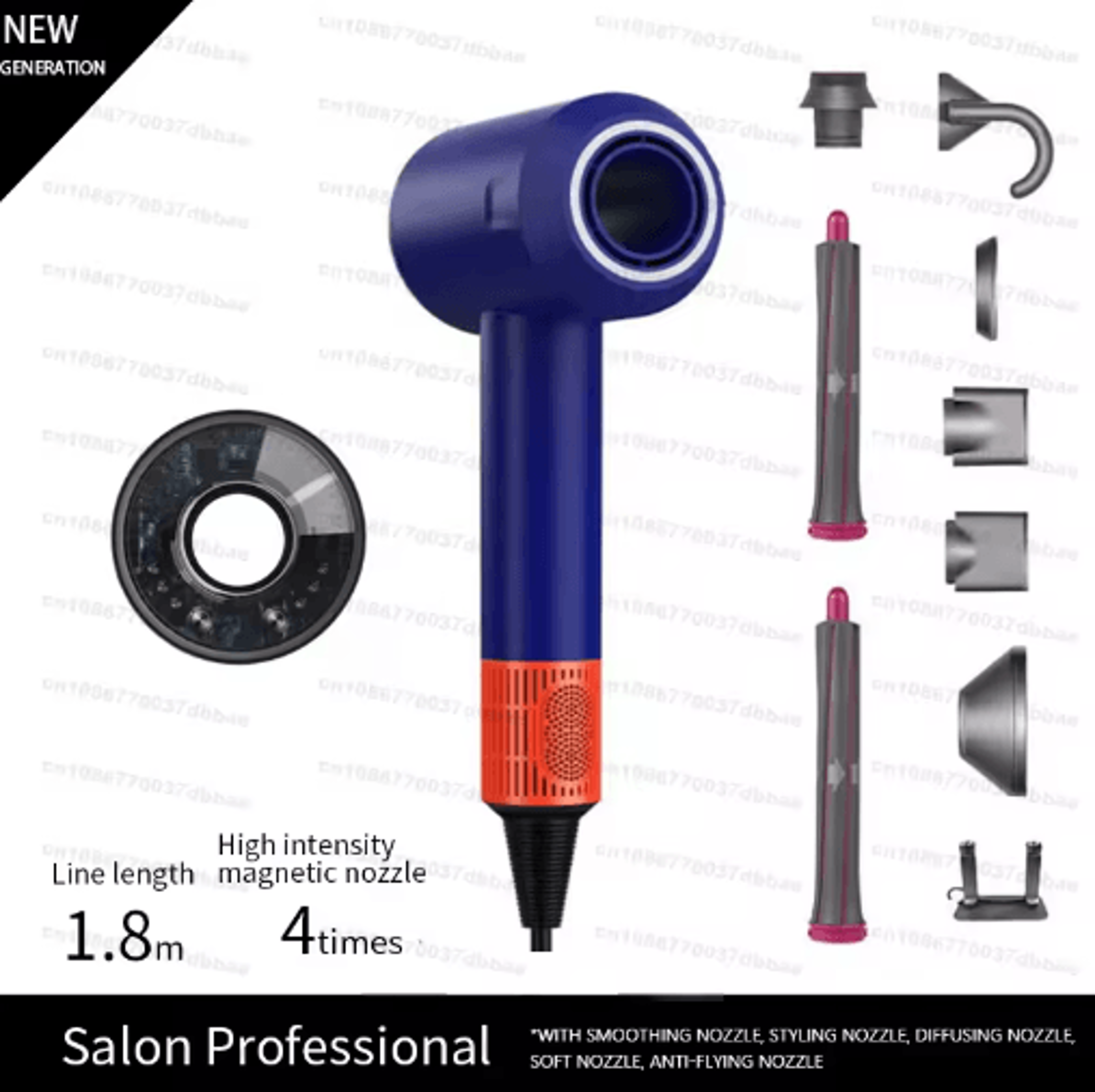 Professional HighSpeed Ionic Hair Dryer  FastDrying Negative Ion Blow Dryer With Quiet Powerful Air 7