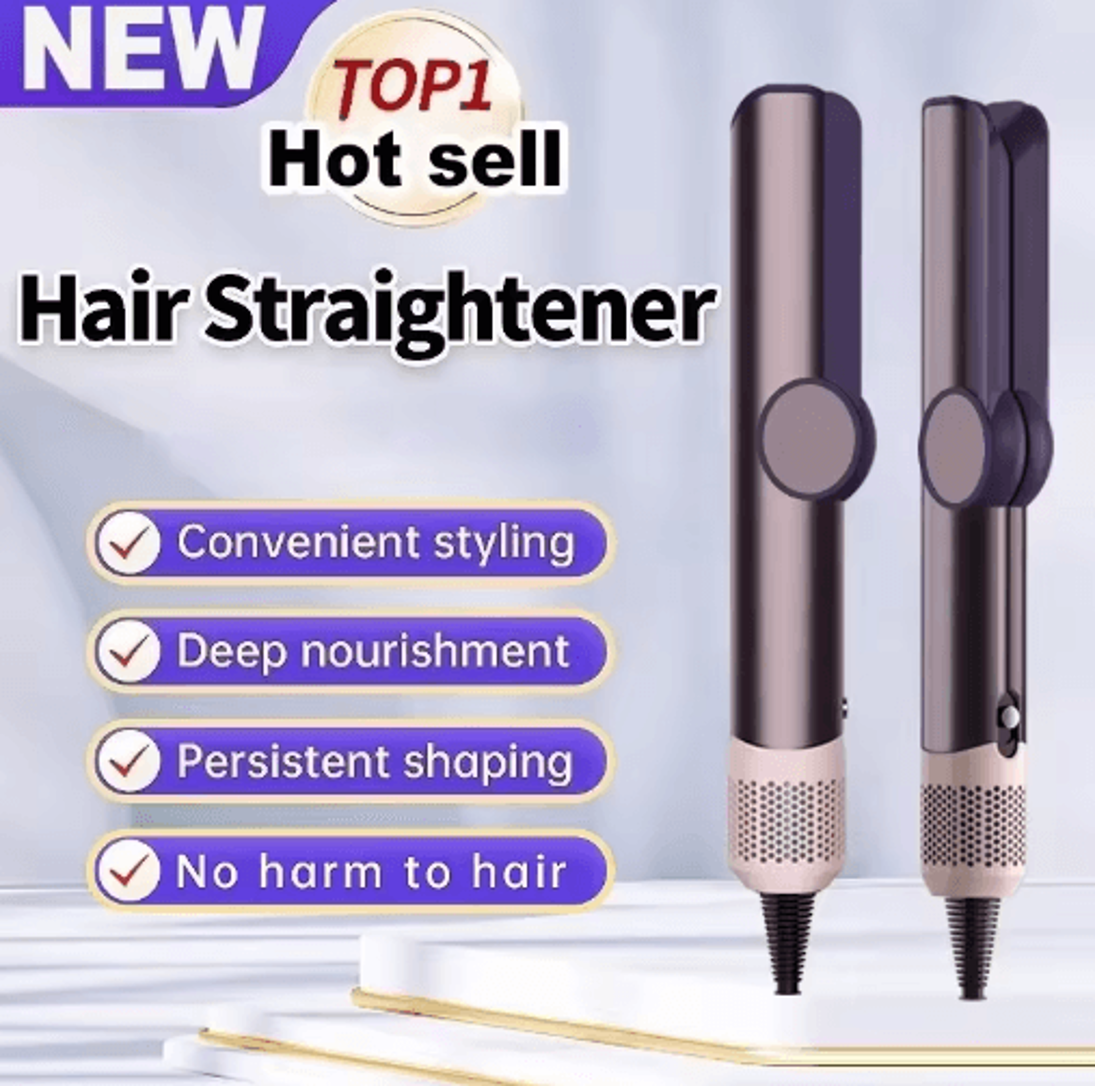 Professional 2in1 Hair Straightener  Dryer  Ionic Flat Iron Styling Tool For Smooth SalonQuality Ha 2