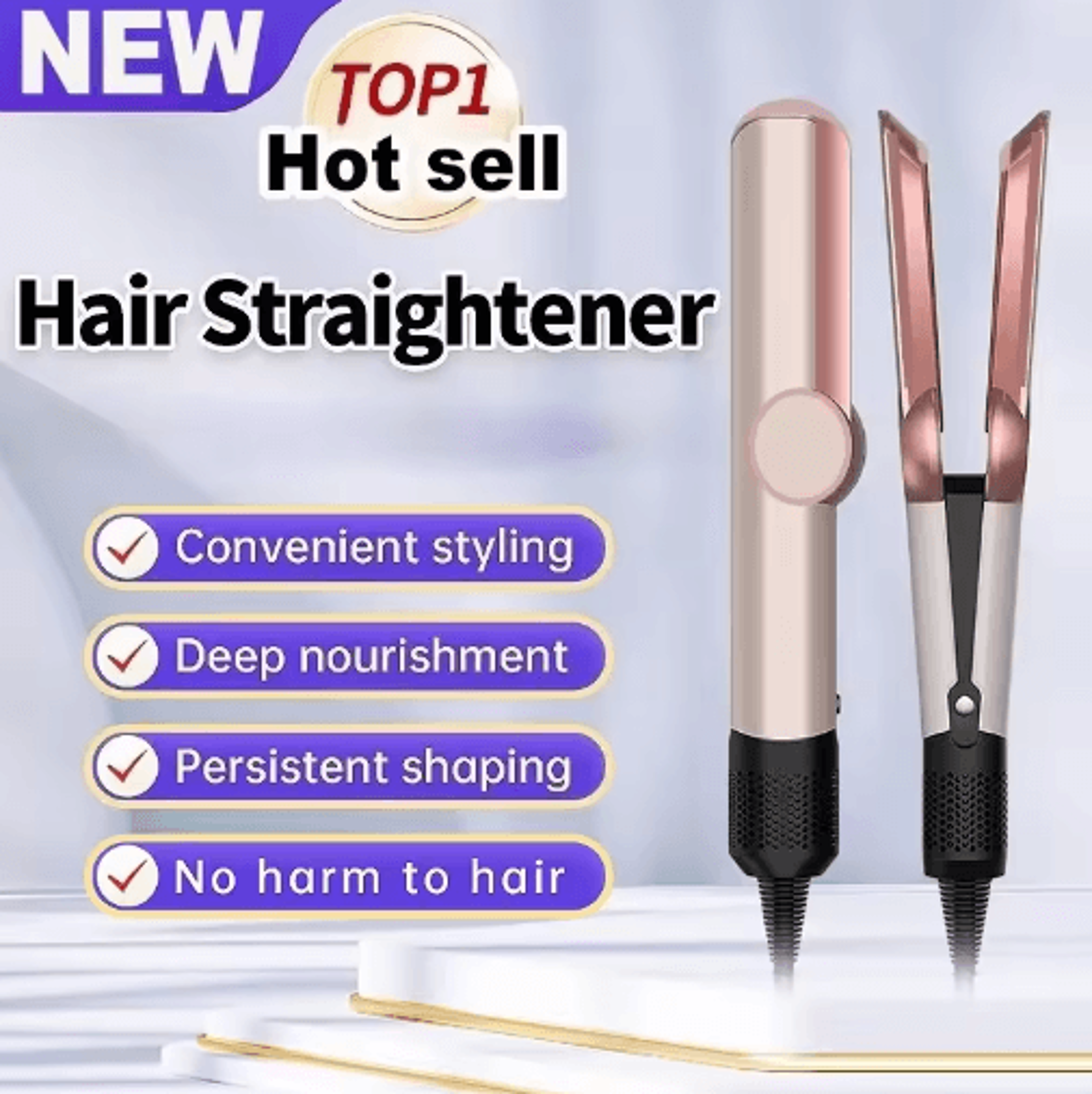 Professional 2in1 Hair Straightener  Dryer  Ionic Flat Iron Styling Tool For Smooth SalonQuality Ha 3