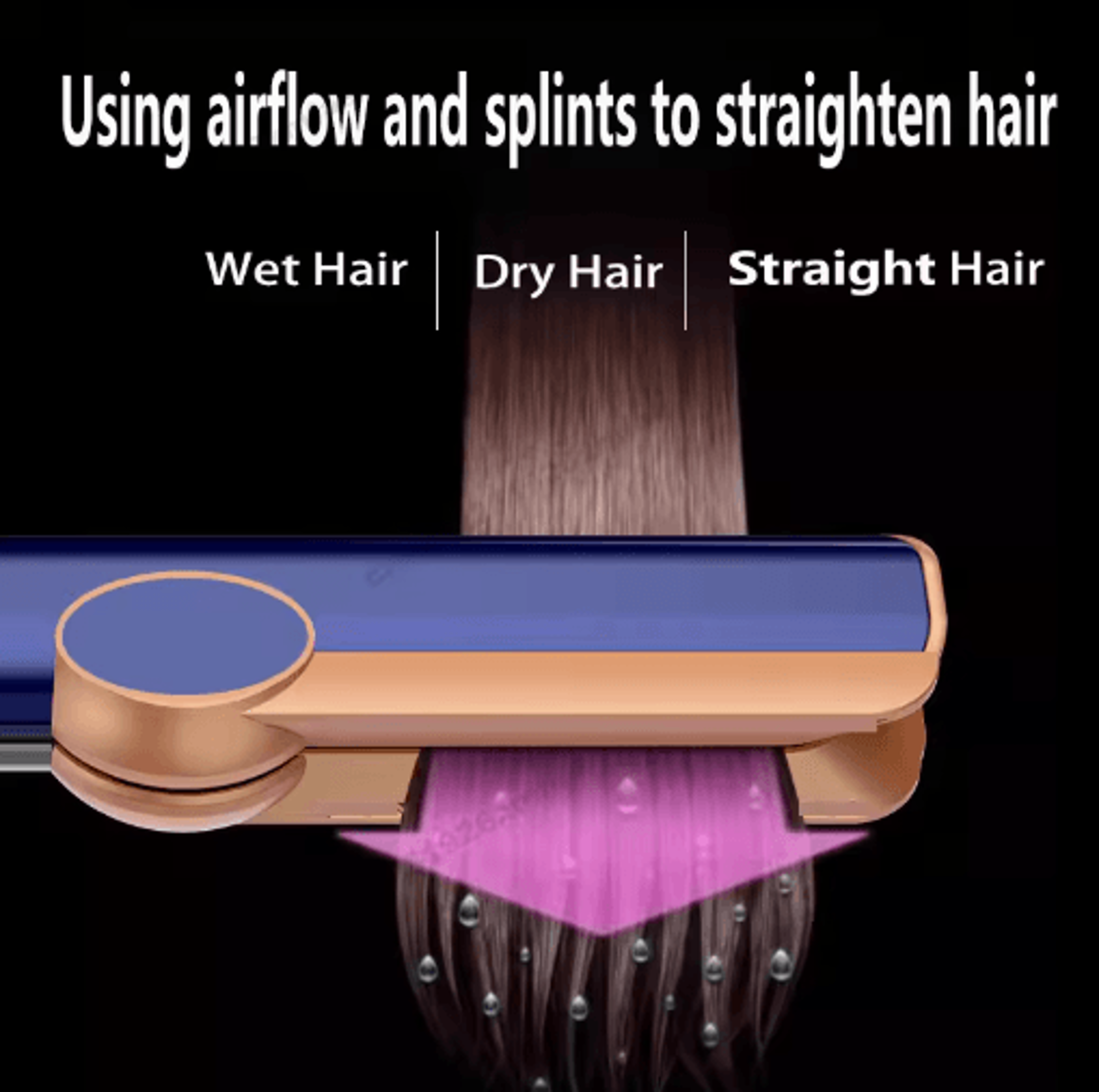 Professional 2in1 Hair Straightener  Dryer  Ionic Flat Iron Styling Tool For Smooth SalonQuality Ha 8