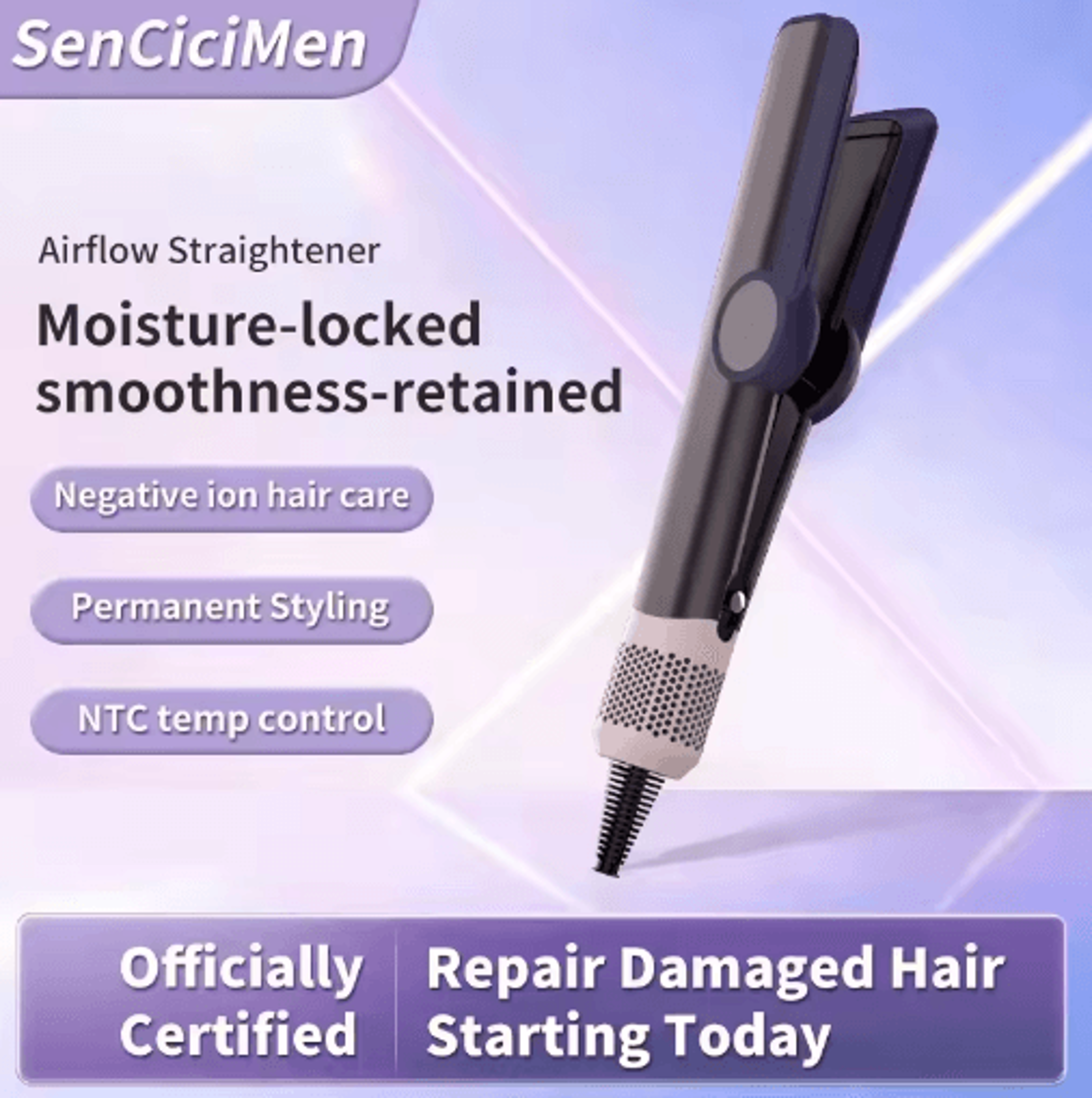Professional 2in1 Hair Straightener  Dryer  Ionic Flat Iron Styling Tool For Smooth SalonQuality Ha 0