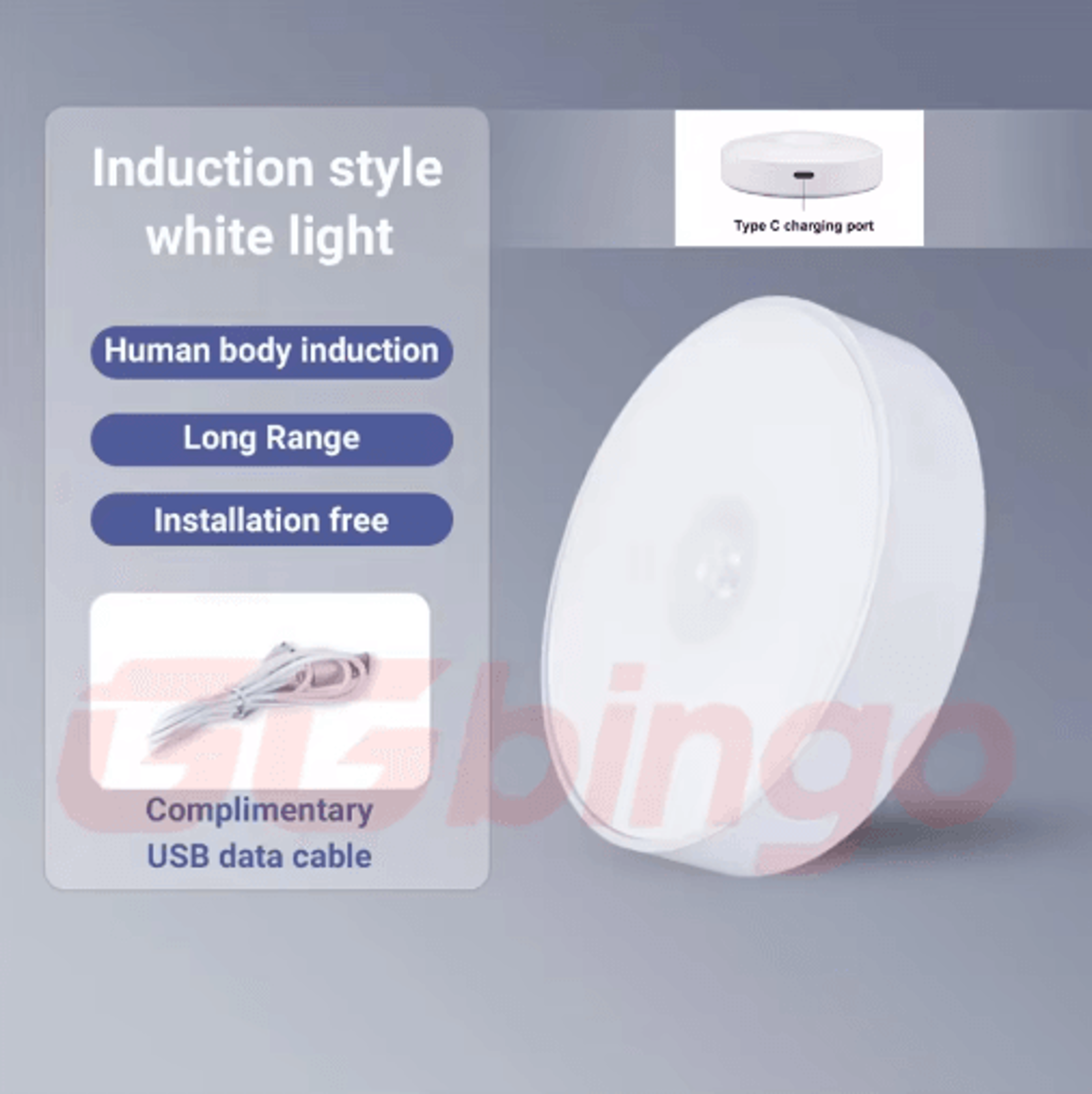 Rechargeable LED Motion Sensor Night Light With Magnetic Mount  USB TypeC 3