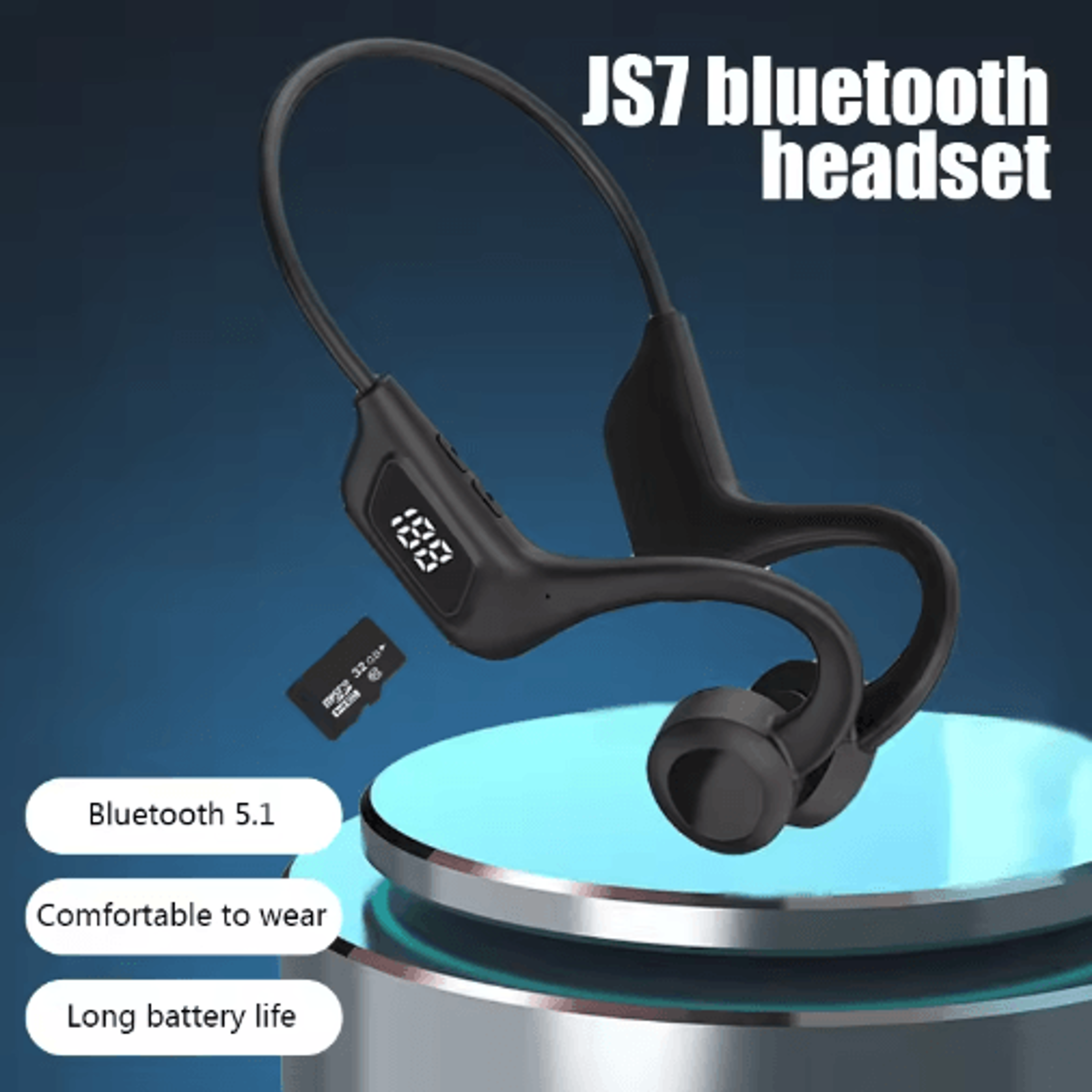 Bone Conduction Bluetooth Wireless Headphones With HD Microphone For Sports 0
