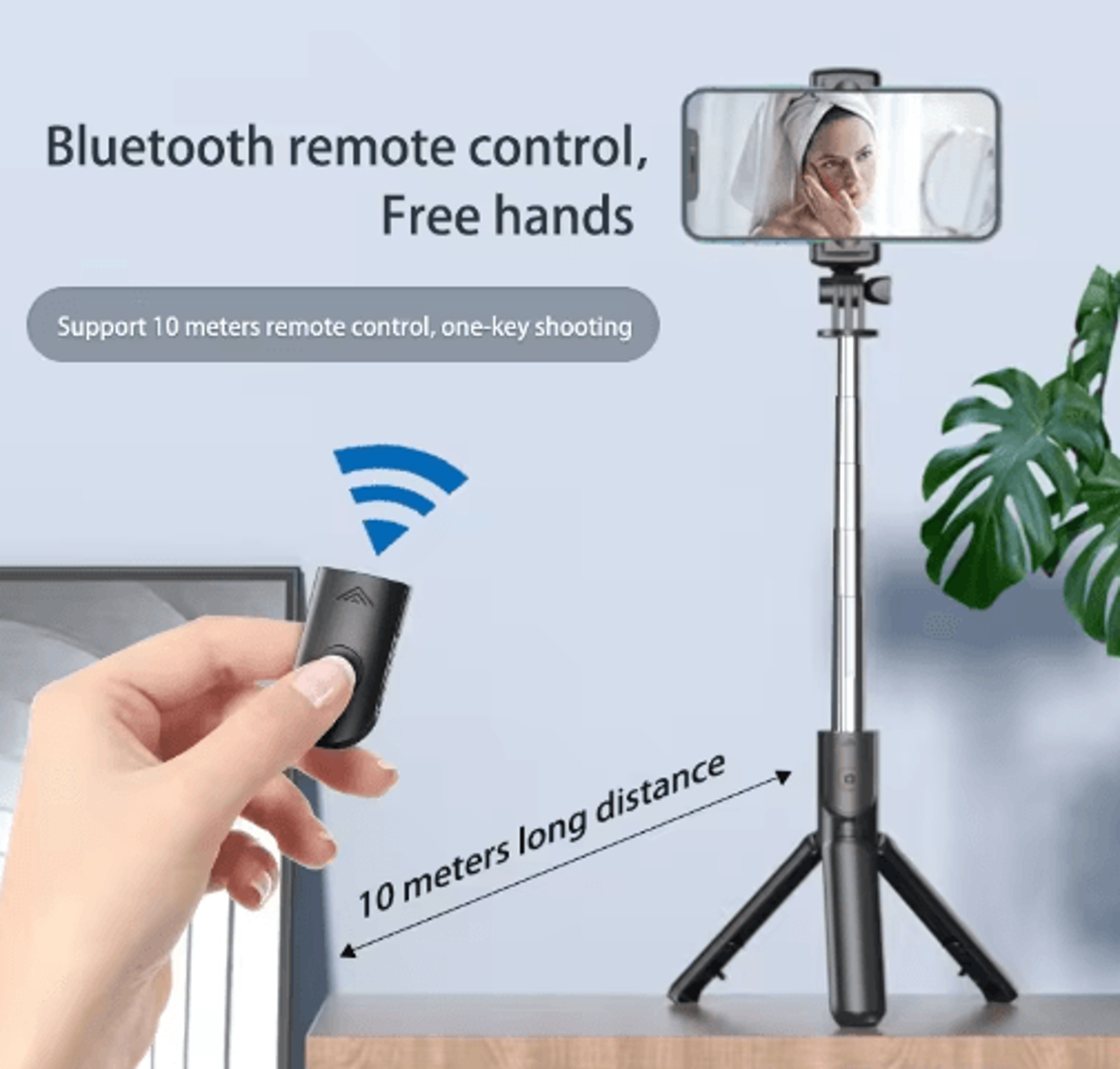 Bluetooth Selfie Stick Tripod With Remote Shutter  Extendable Phone Holder 4