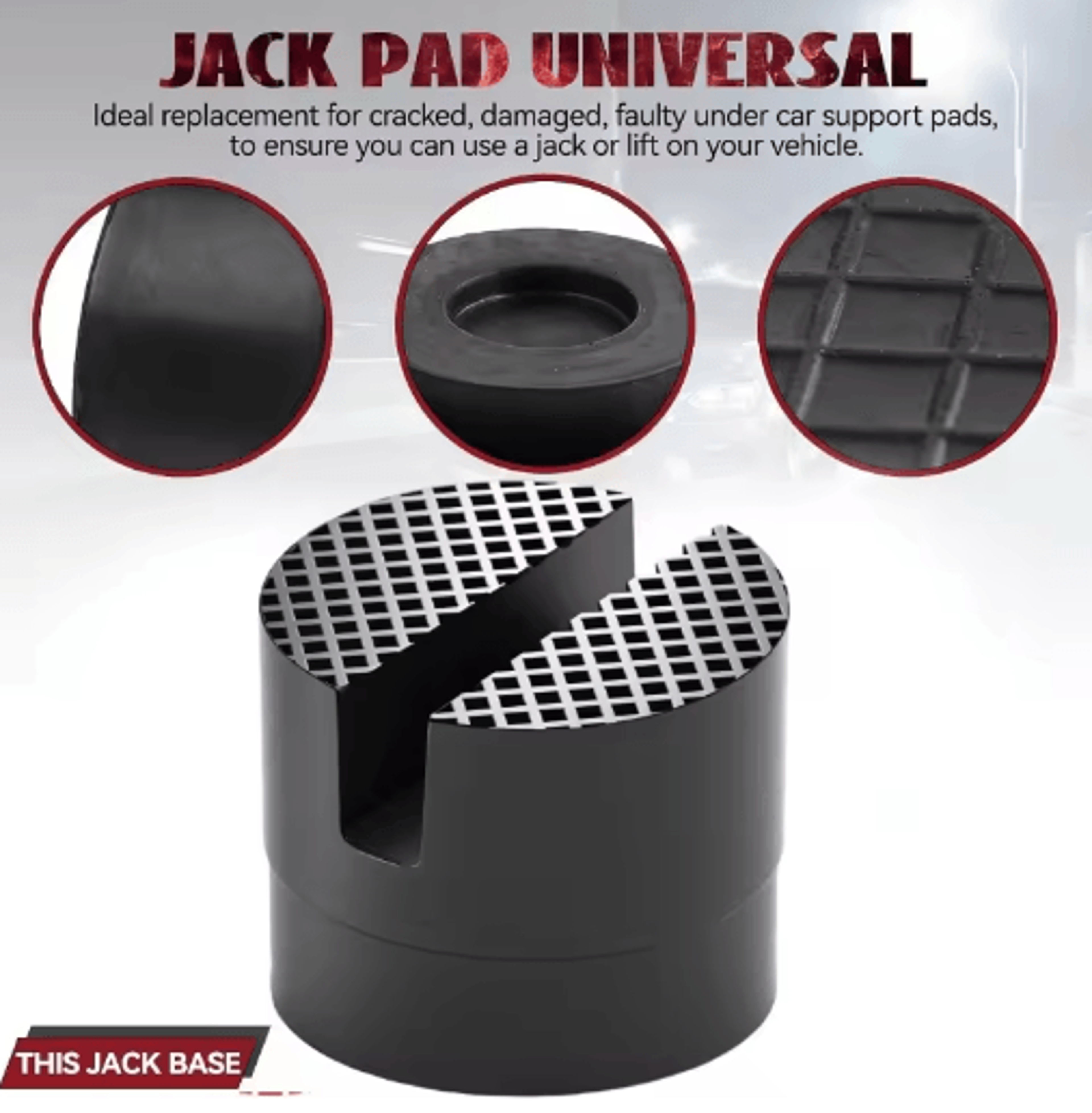 2PCS Universal Rubber Jack Support Pads  Slotted Floor Jack Adapter For Vehicle Lifting 7