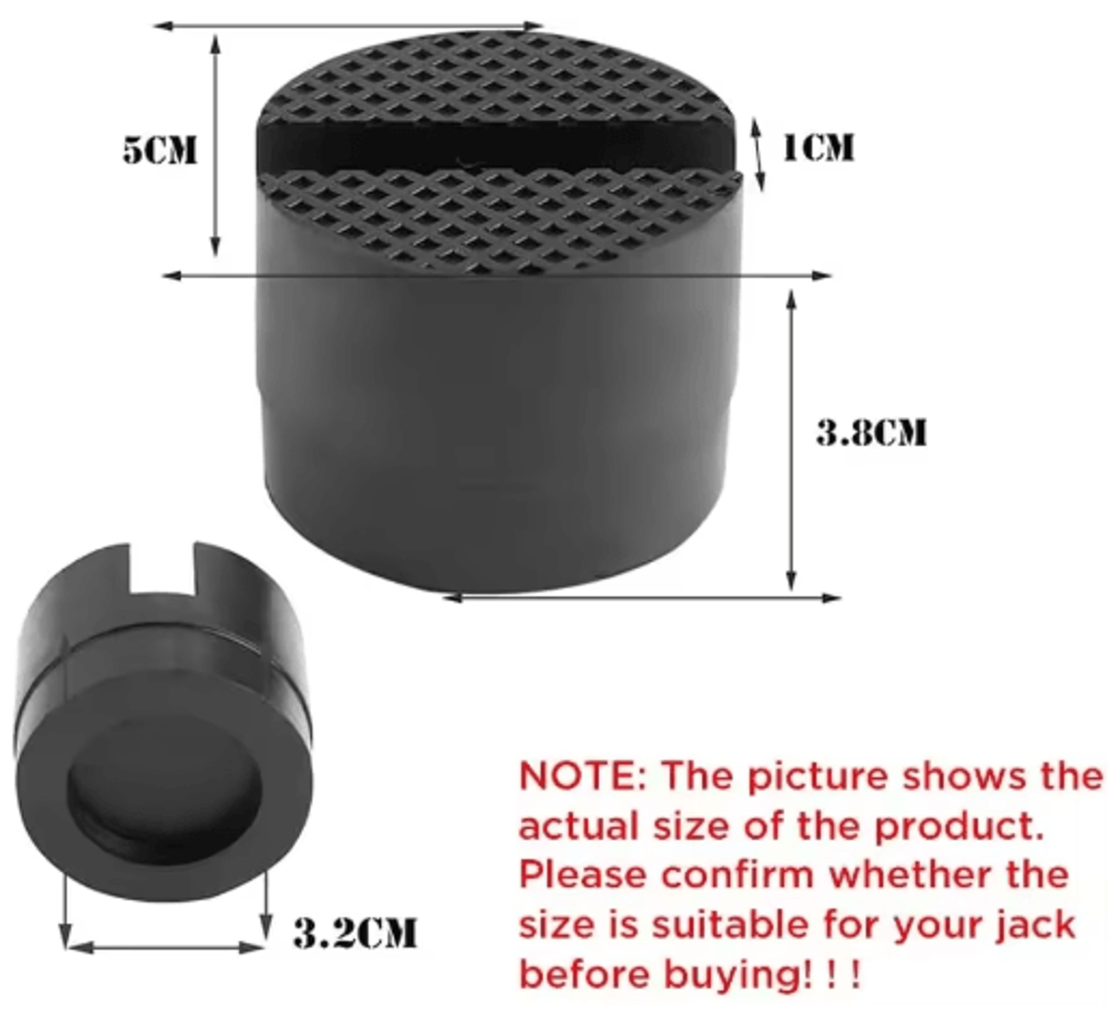 Universal Car Jack Rubber Pad  Slotted Frame Protector Adapter For Floor Jacks  Jack Stands 4
