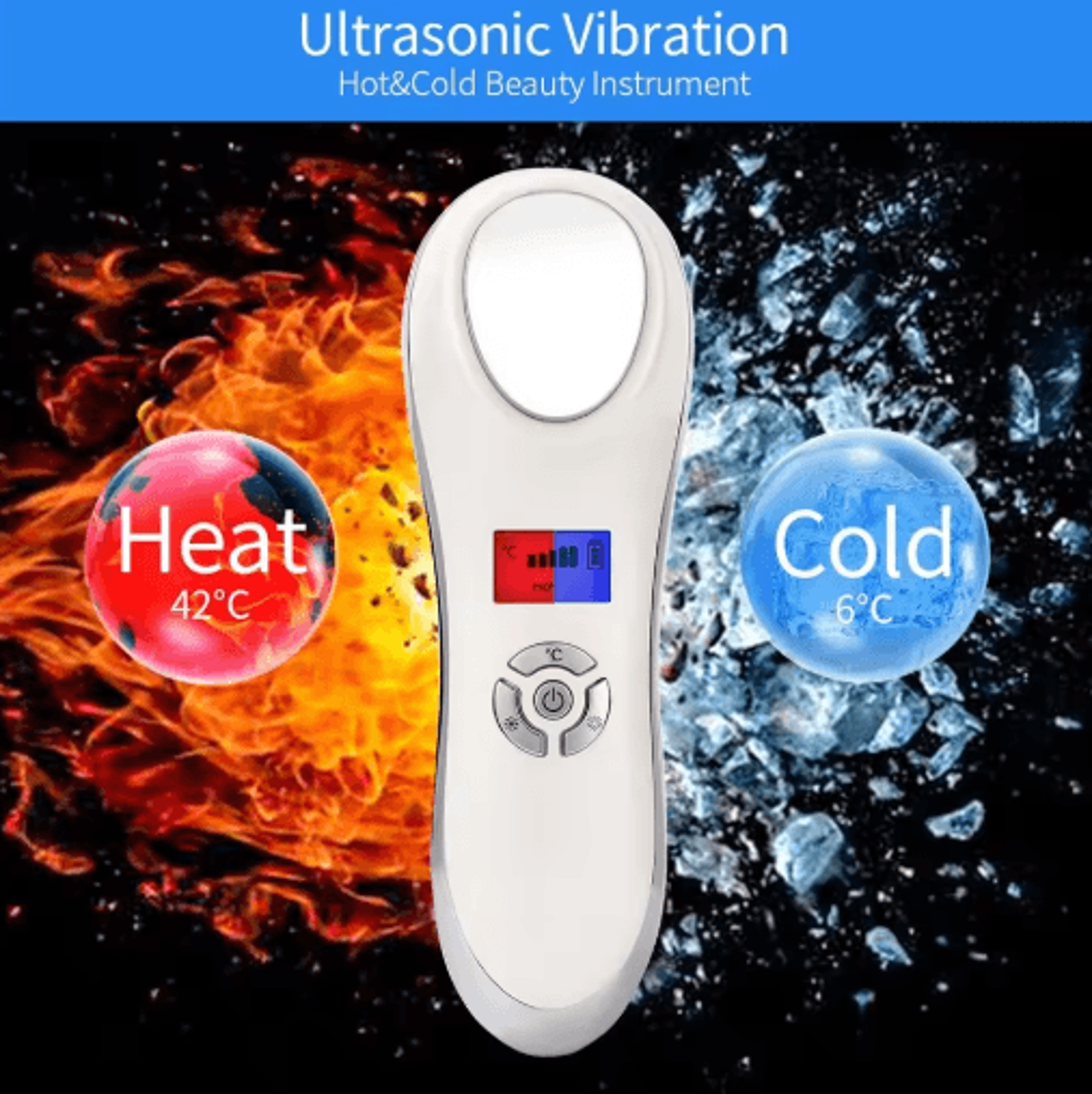 Hot  Cold Facial Massager  Skin Rejuvenation Beauty Device With Vibration Massage 6
