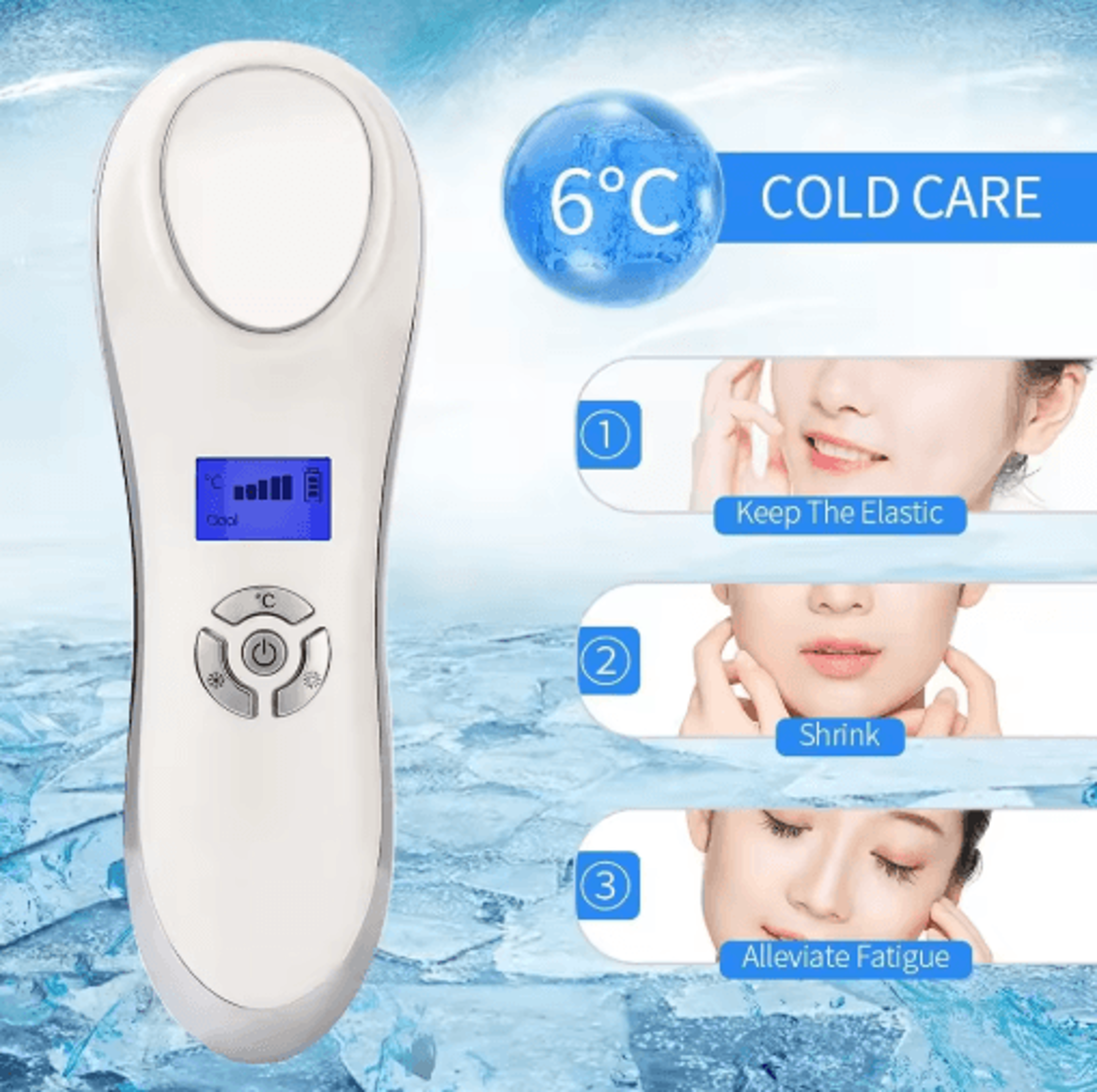 Hot  Cold Facial Massager  Skin Rejuvenation Beauty Device With Vibration Massage 7
