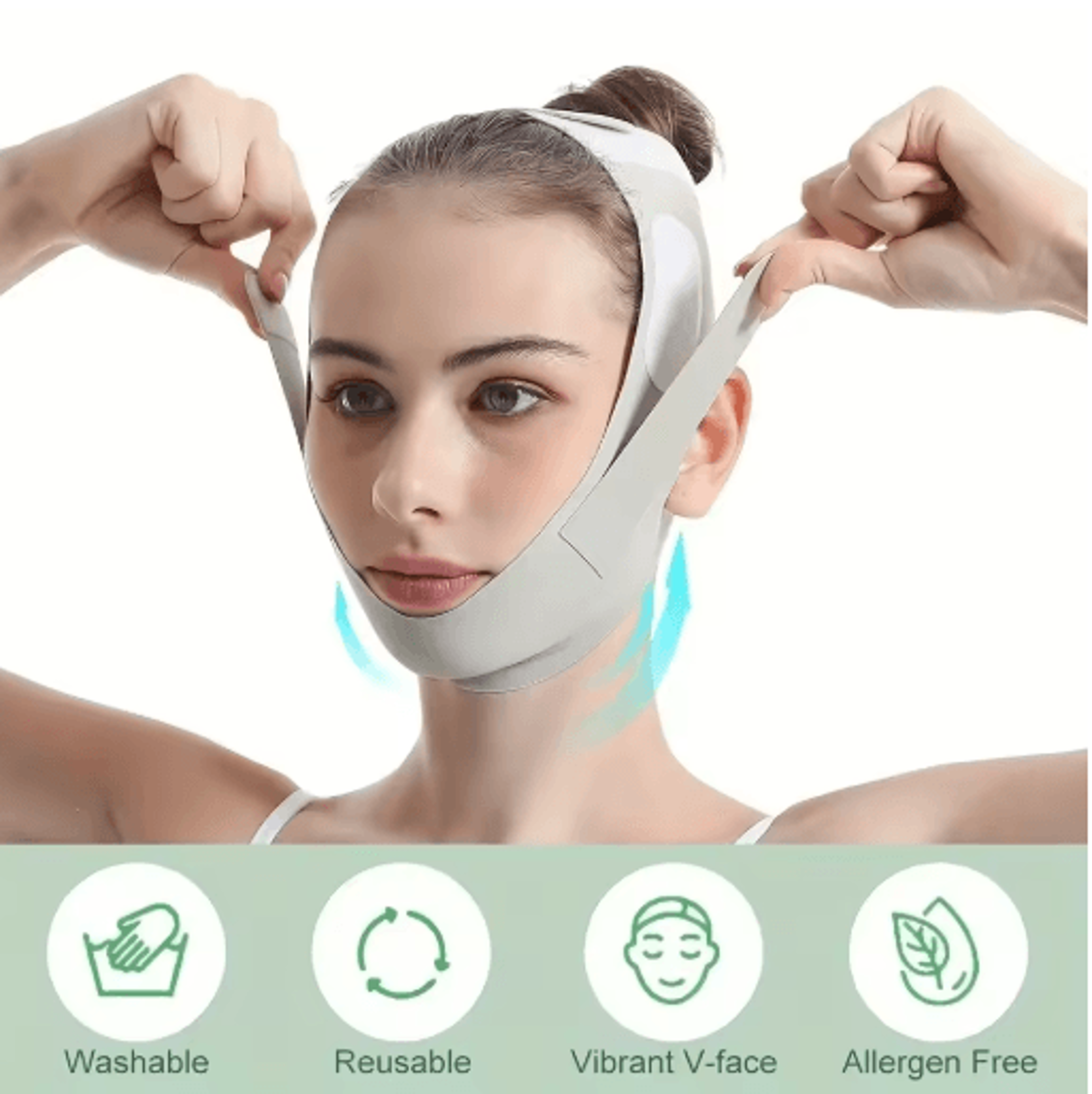 Adjustable VShape Face Lift Band  Breathable Facial Slimming Strap For Double Chin Support 5