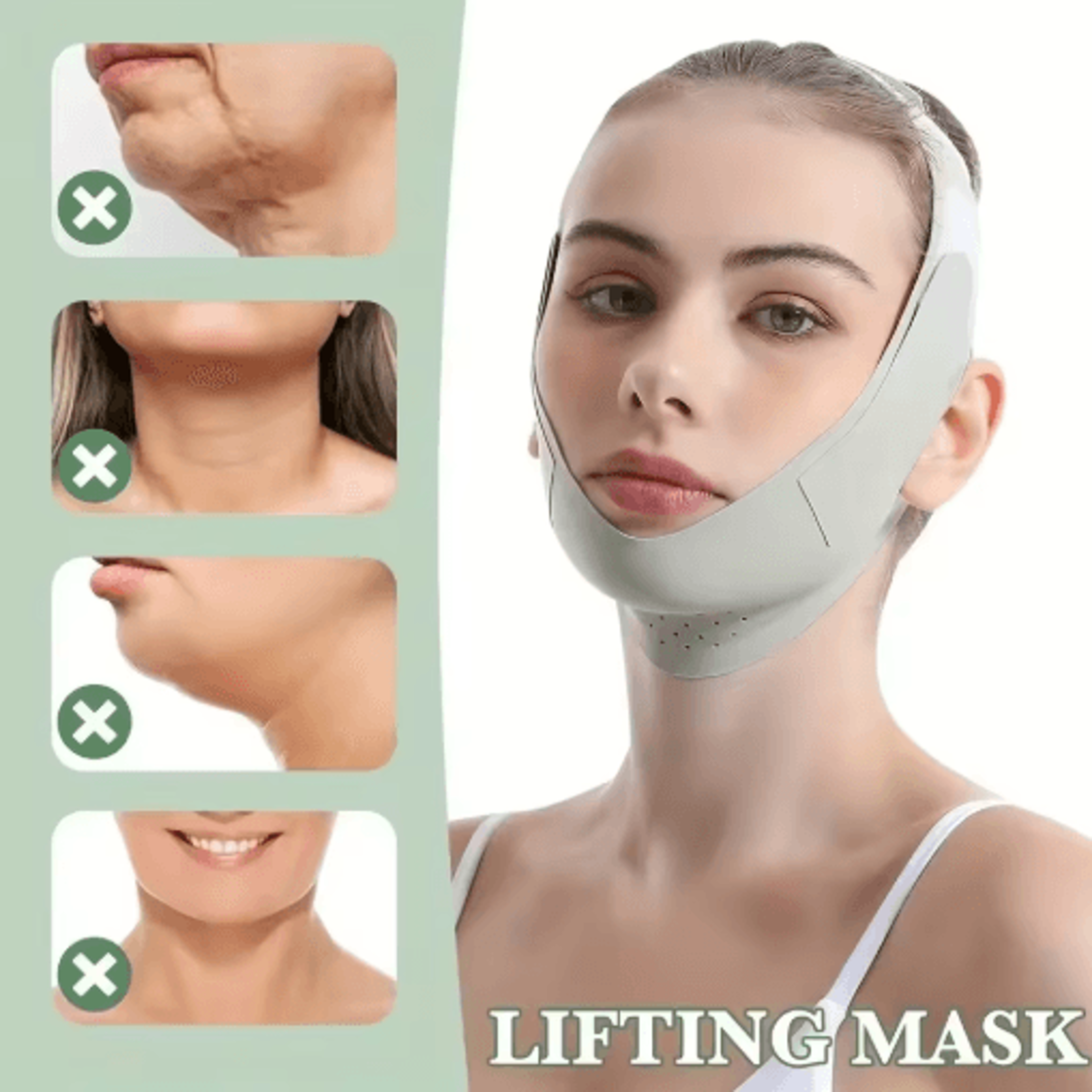 Adjustable VShape Face Lift Band  Breathable Facial Slimming Strap For Double Chin Support 6