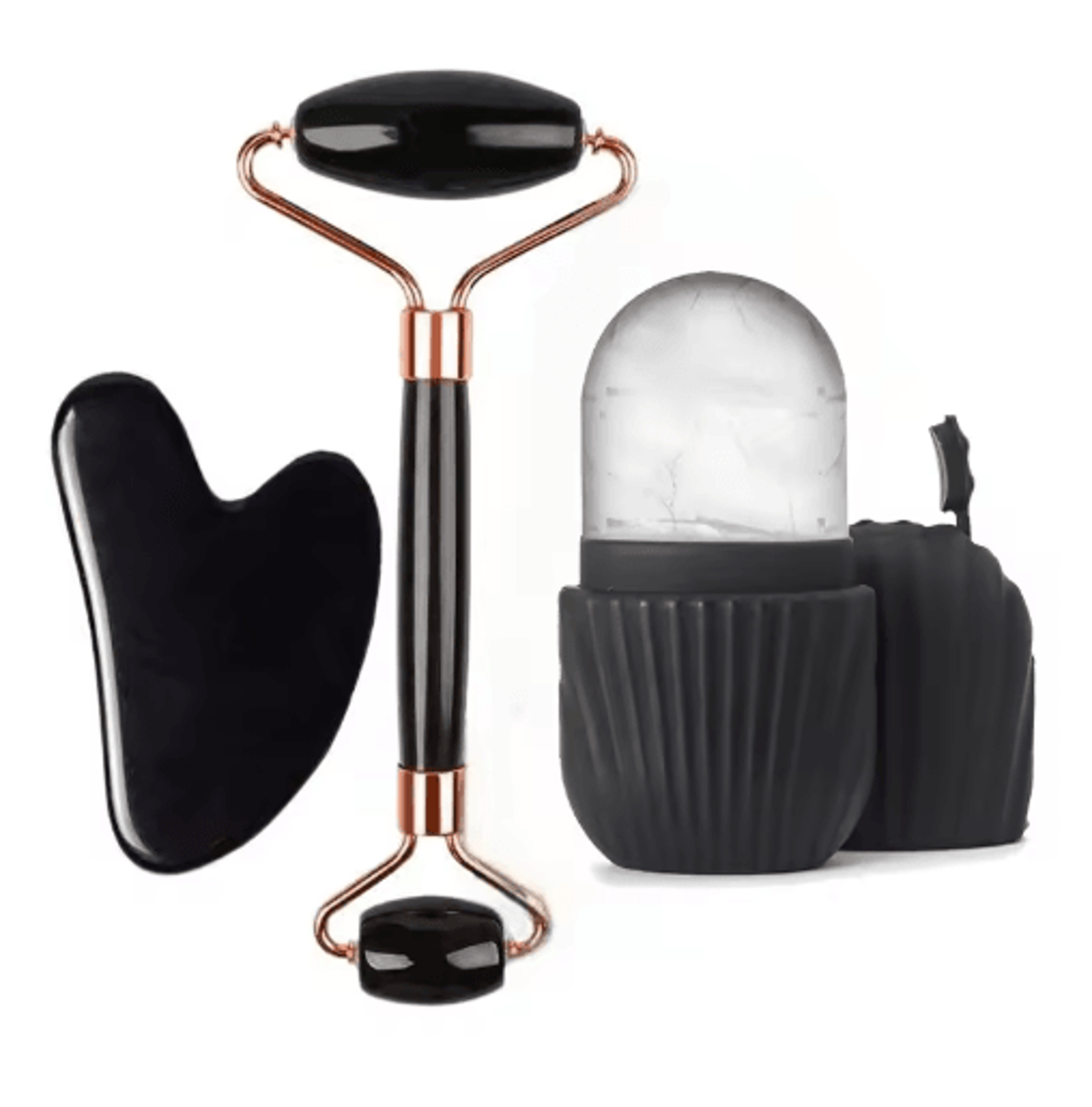 3Piece Ice Face Roller  Gua Sha Set  Facial Massage Roller For Lifting  Contouring 2
