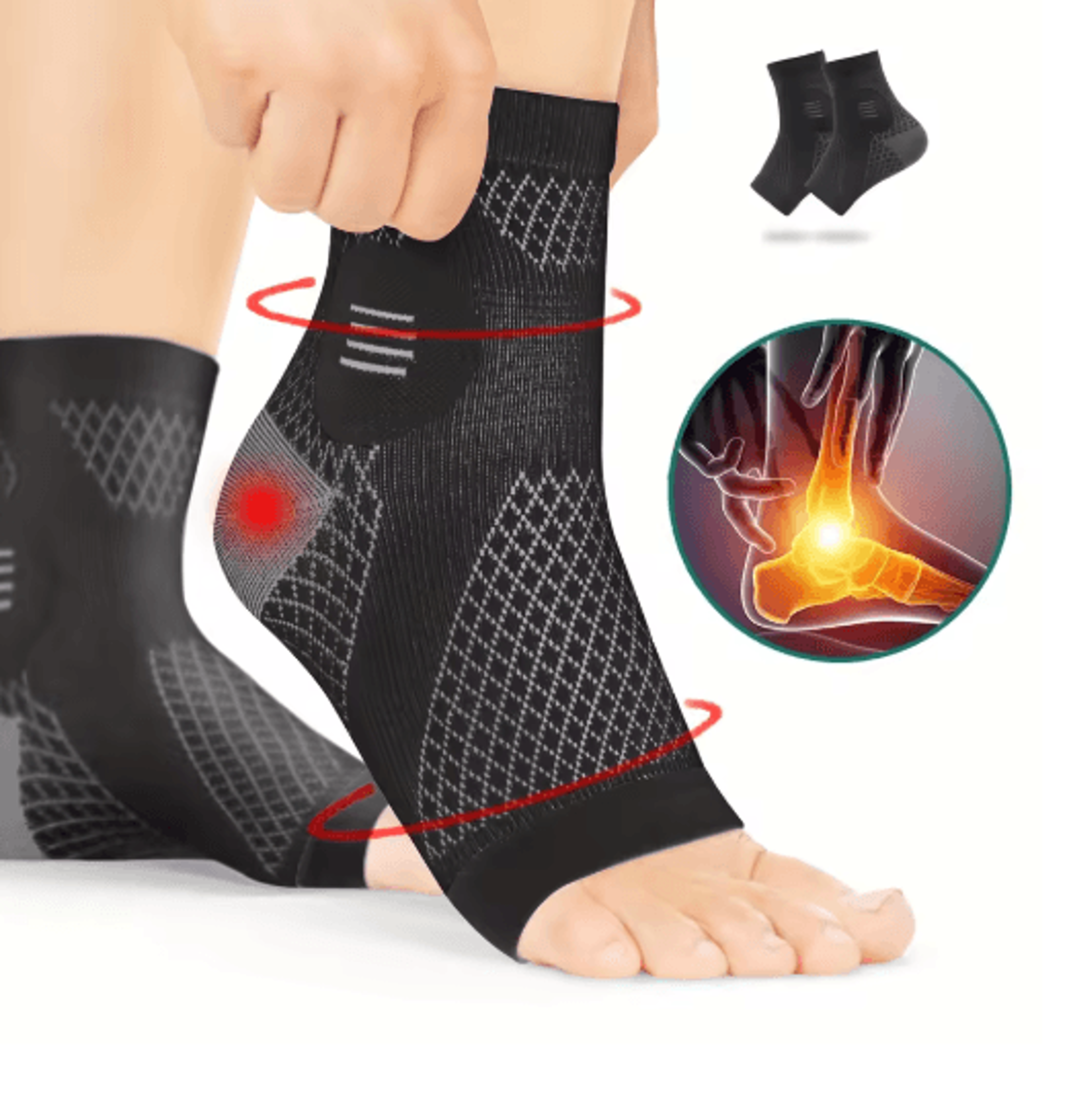 OpenToe Ankle Compression Socks With Arch Support  Compression Foot Sleeves 1 Pair 2