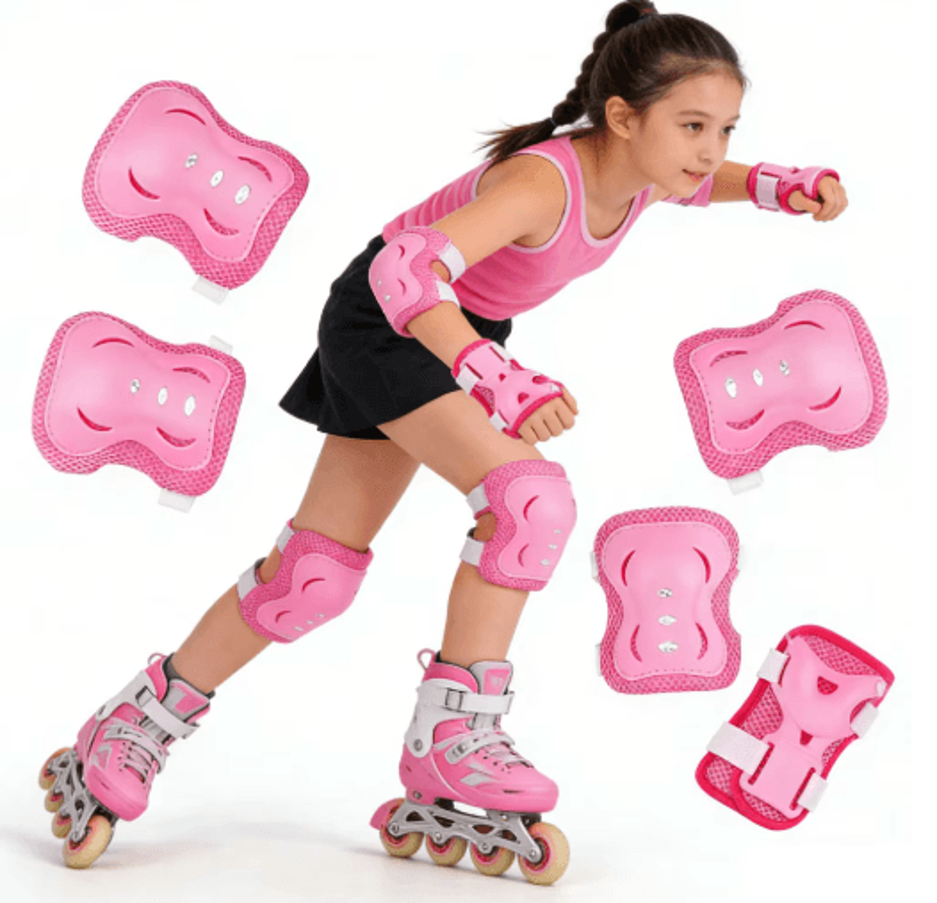 Kids 6in1 Protective Gear Set  Knee Pads Elbow Pads  Wrist Guards For Ages 37 10