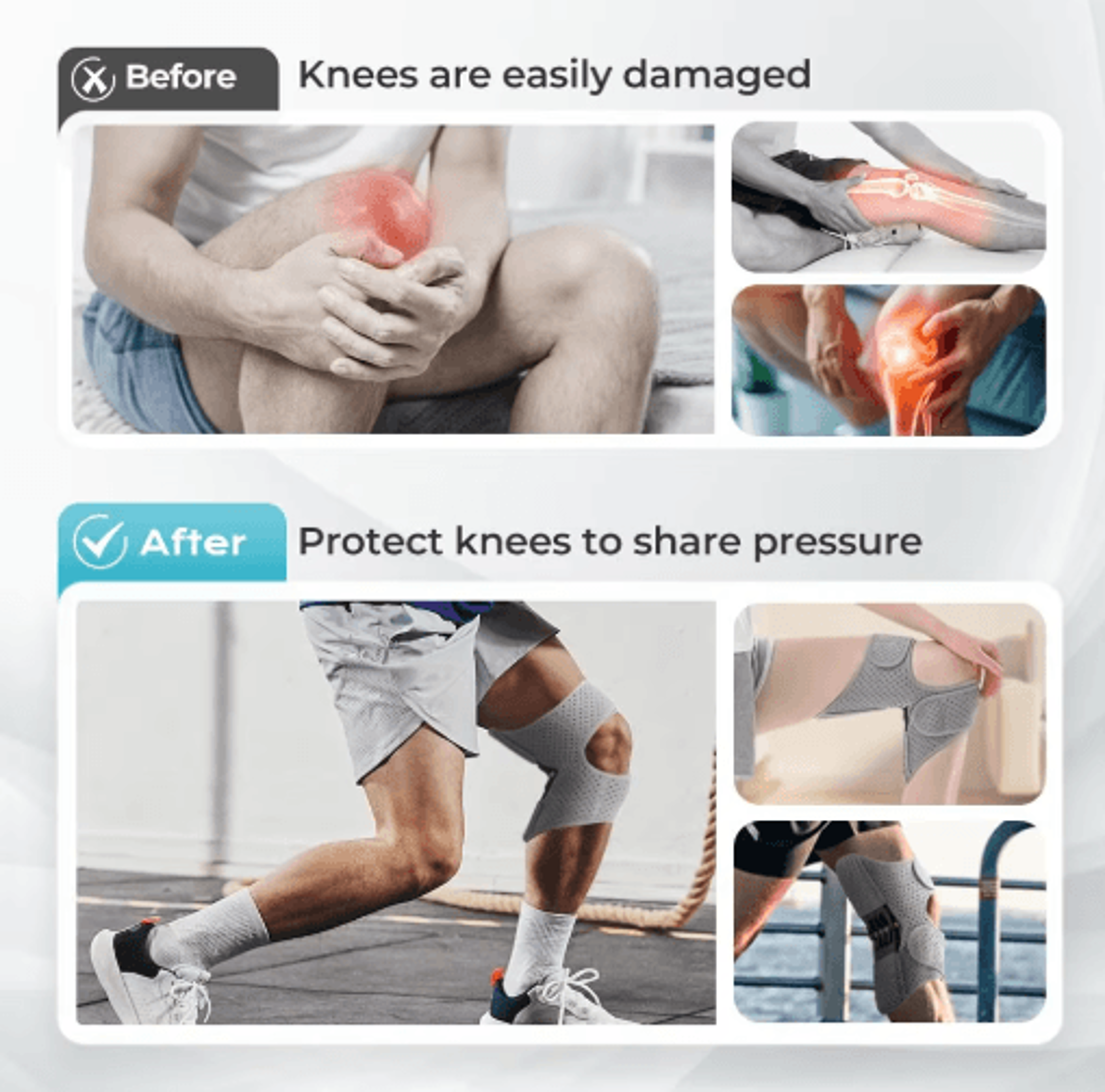 1PC Spring Knee Support Brace  Compression Knee Pad With Power Lift Assistance 4