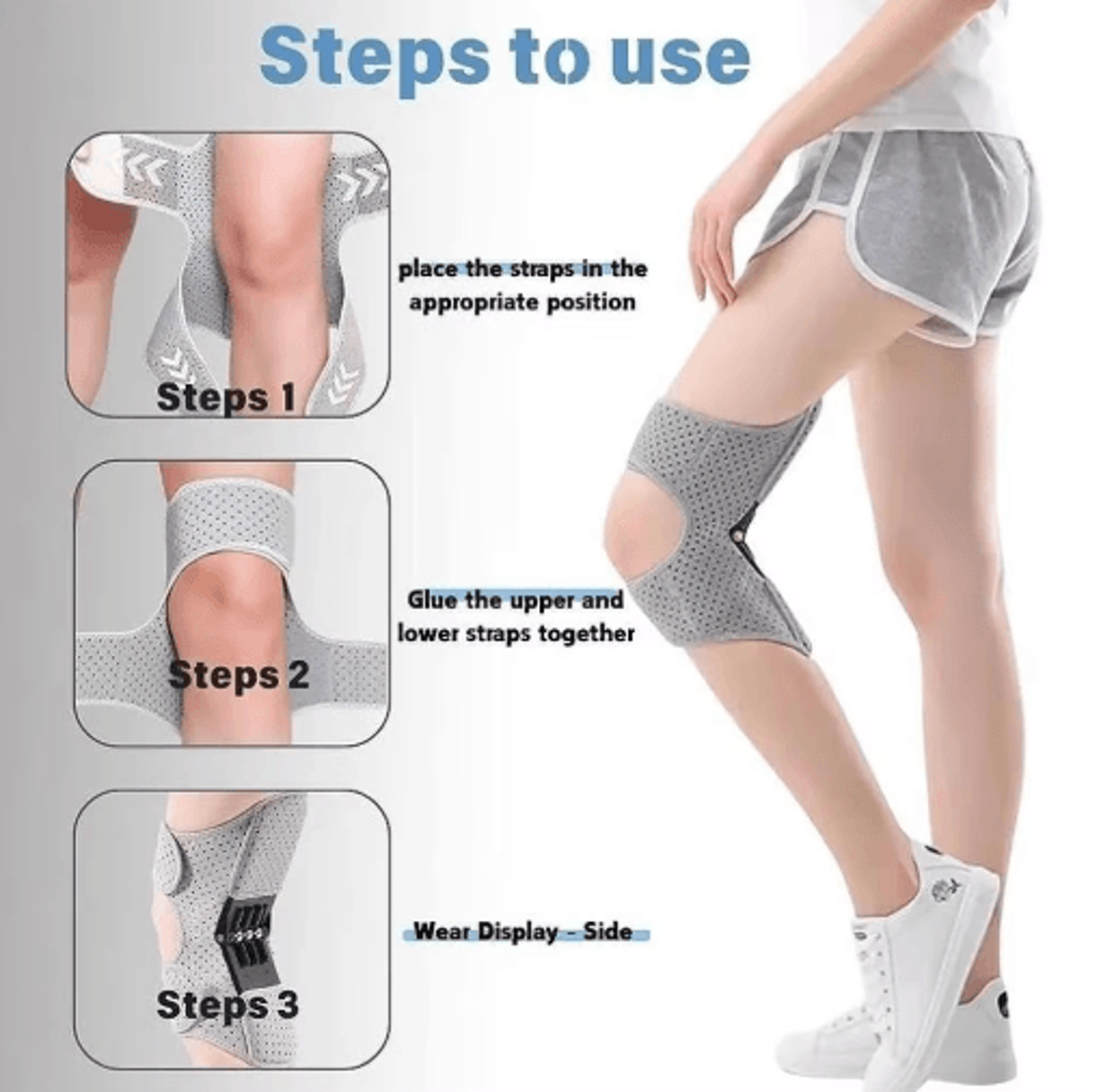 1PC Spring Knee Support Brace  Compression Knee Pad With Power Lift Assistance 5