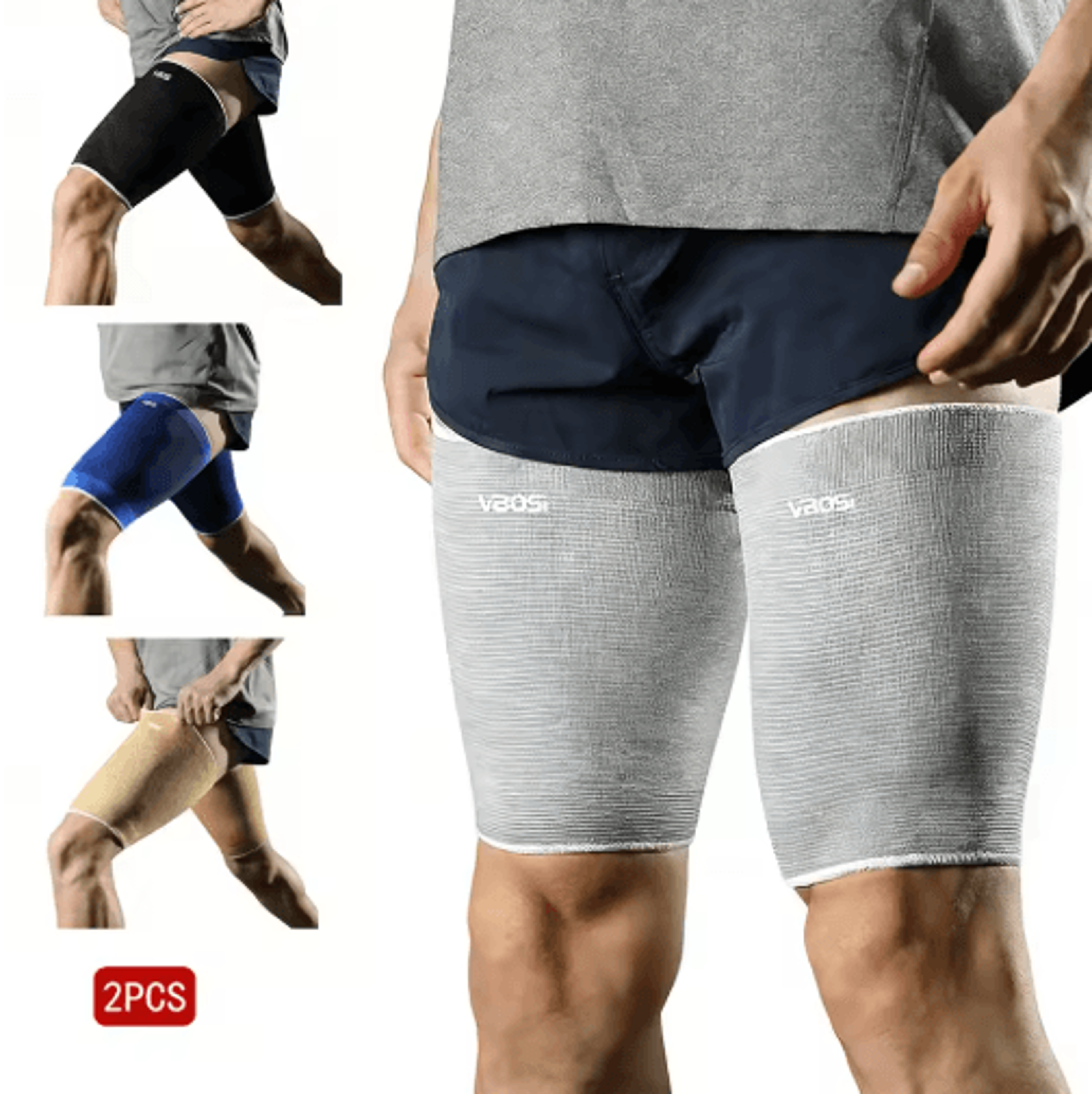 2Piece Thigh Compression Sleeves  Breathable Thigh Support For Running  Sports 0