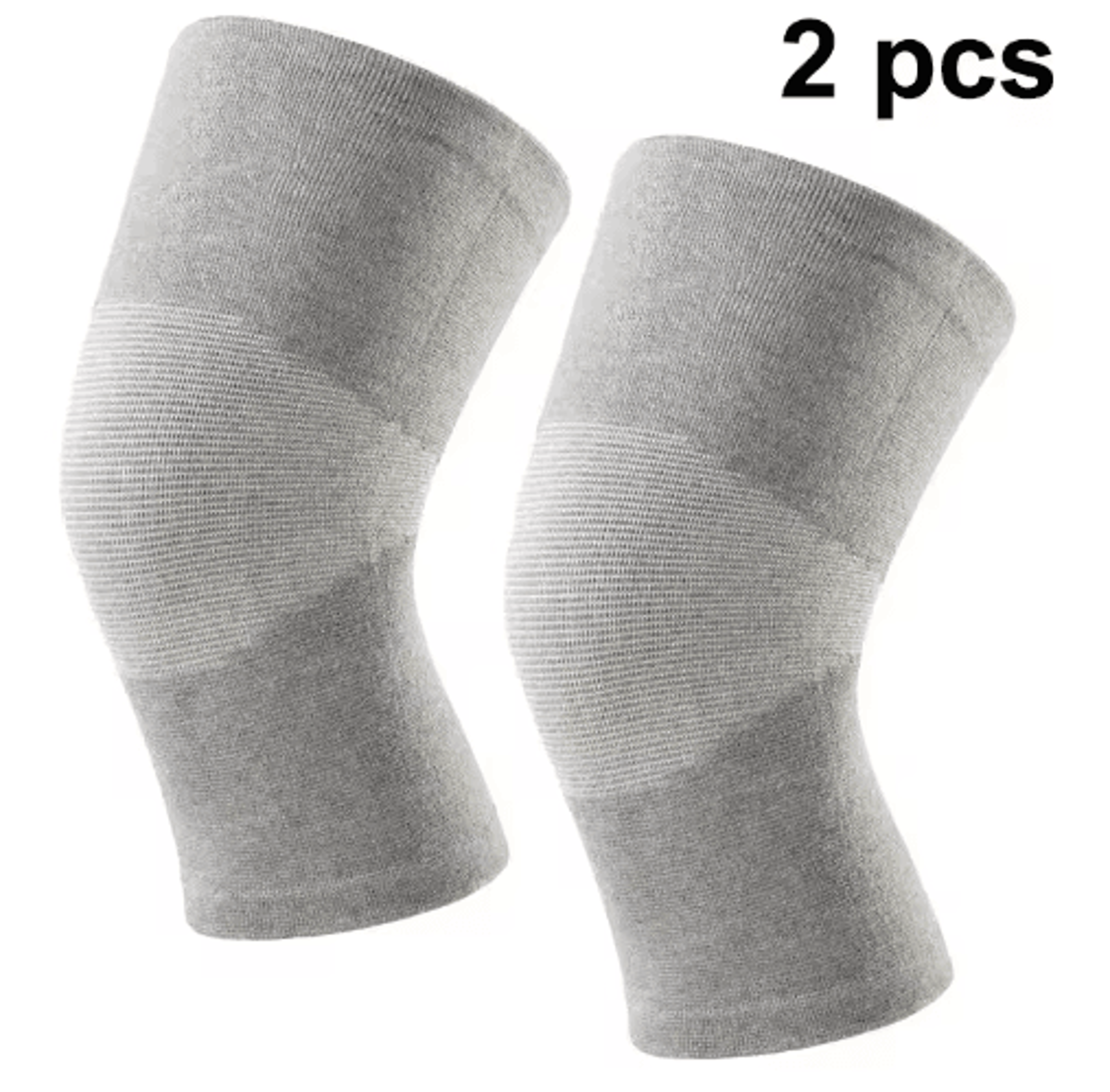 2Piece Elastic Knee Support Sleeves  Knitted Compression Knee Pads For Sports  Everyday Wear 3