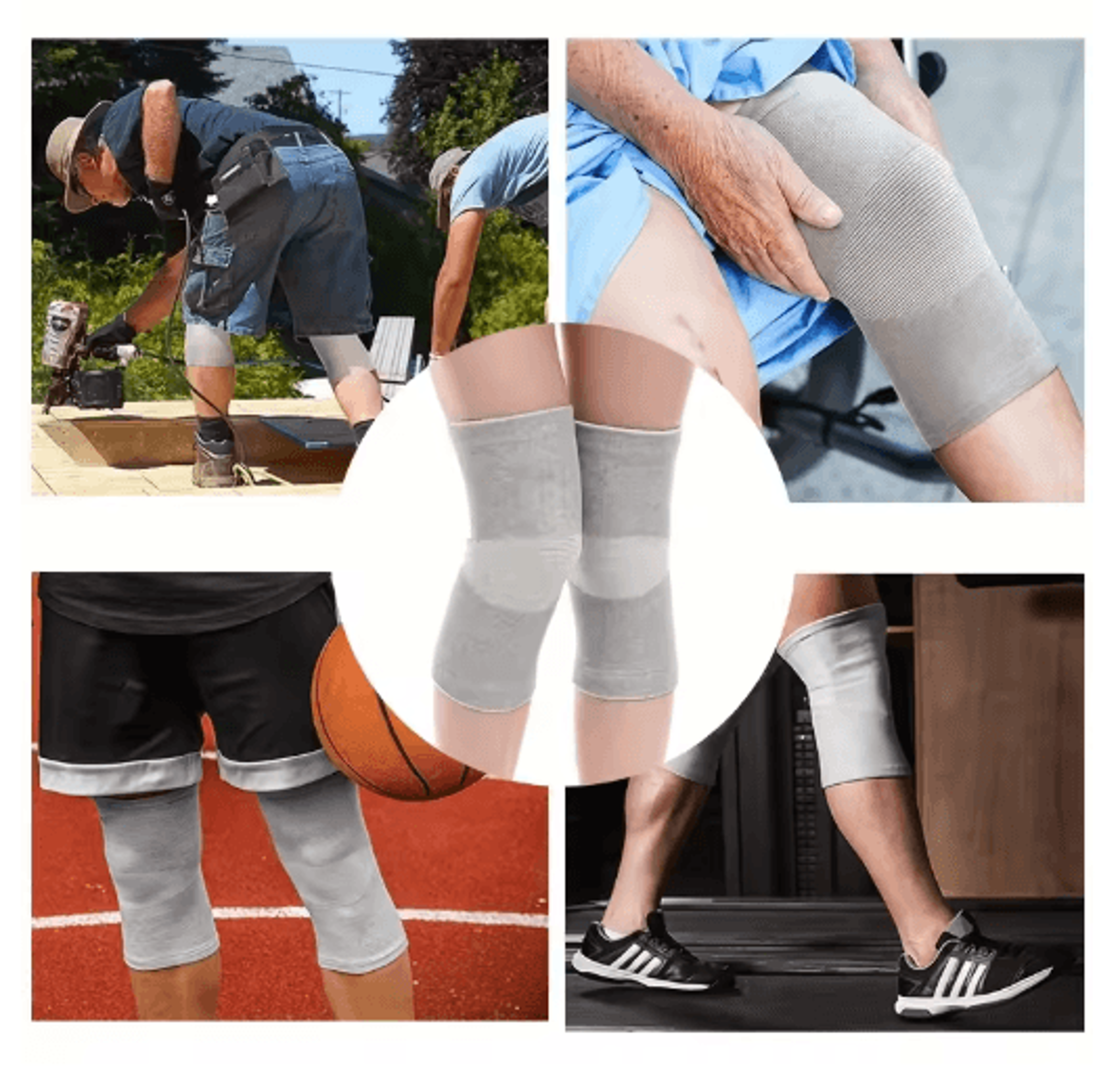 2Piece Elastic Knee Support Sleeves  Knitted Compression Knee Pads For Sports  Everyday Wear 4