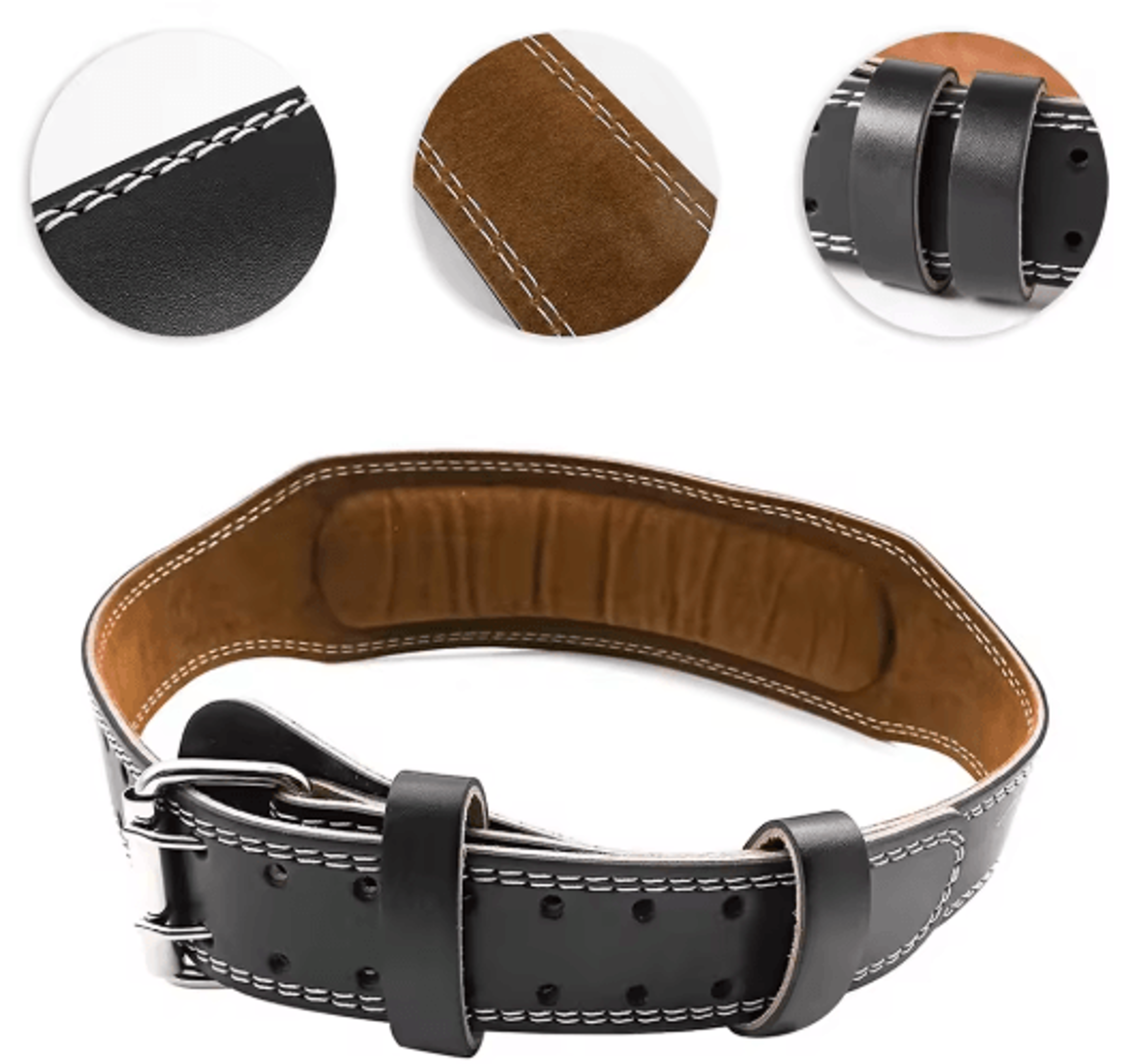 Adjustable Leather Weightlifting Belt  Wide Gym Support Belt For Strength Training 5